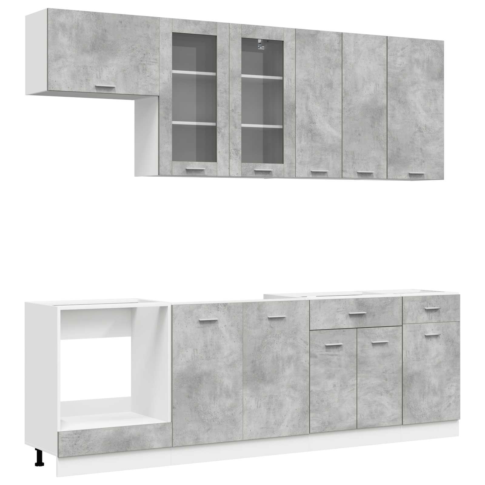Keittiö Yksikkö LYON 8 pcs Betoninharmaa Tekninen puu - Image 2