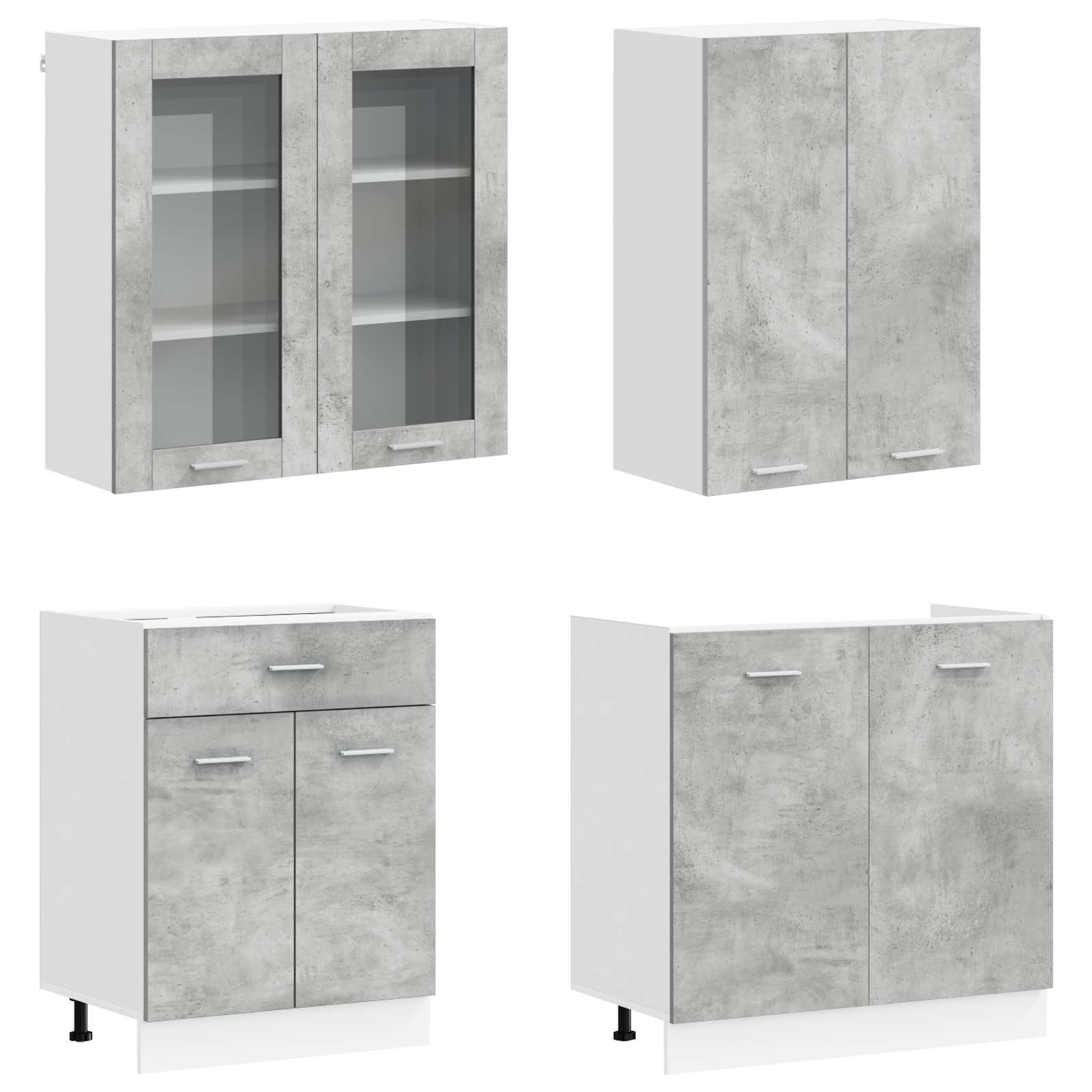 Keittiö Yksikkö LYON 8 pcs Betoninharmaa Tekninen puu - Image 3
