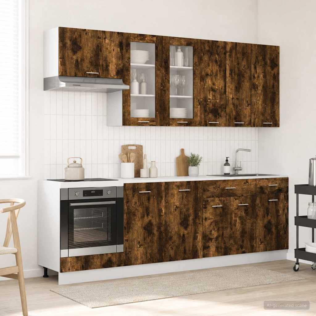 Keittiö Yksikkö LYON 8 pcs Savutammi Tekninen puu