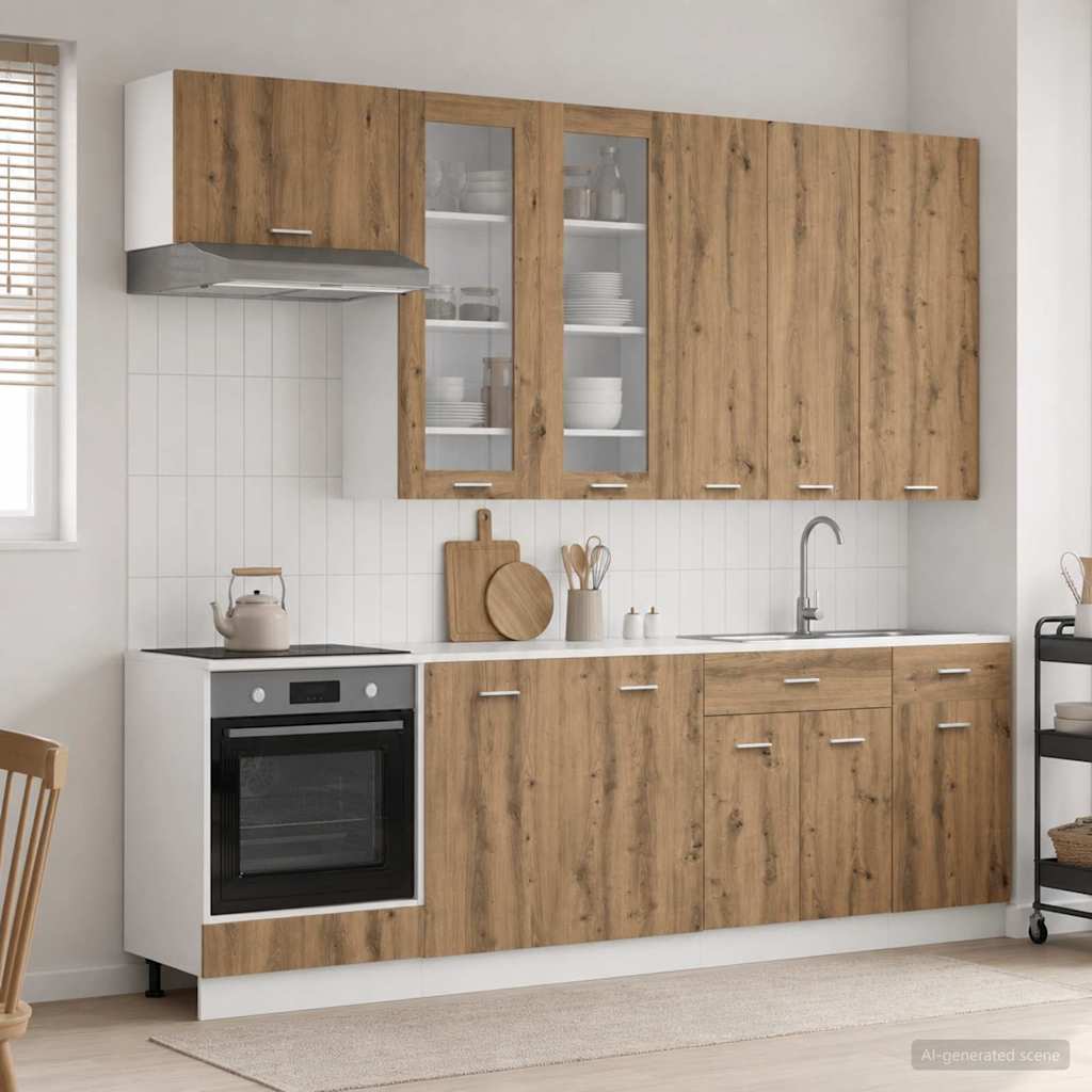 Keittiö Yksikkö LYON 8 pcs Artisaanitammi Tekninen puu