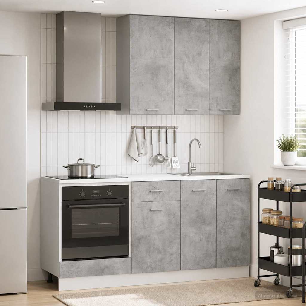 Keittiö Yksikkö LYON 5 pcs Betoninharmaa Tekninen puu