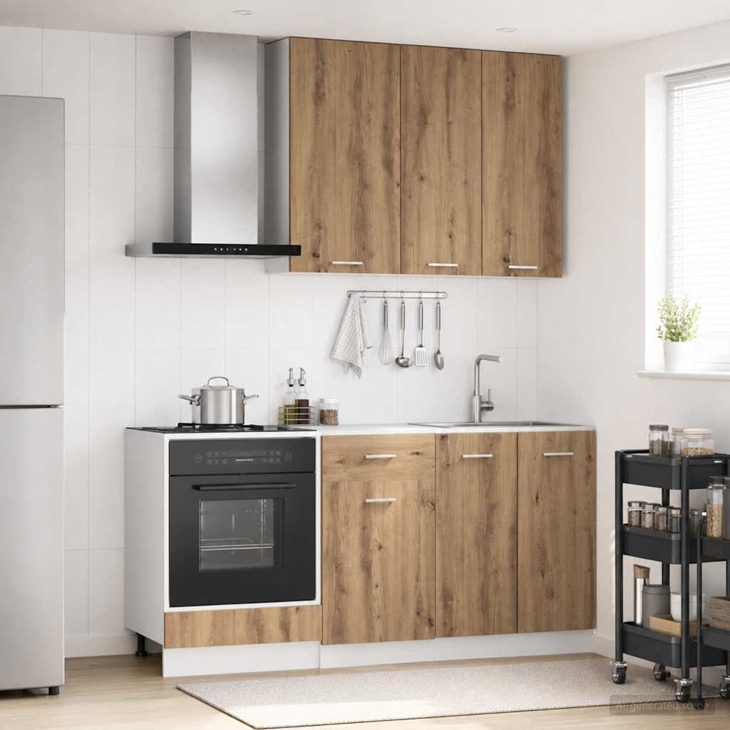 Keittiö Yksikkö LYON 5 pcs Artisaanitammi Tekninen puu