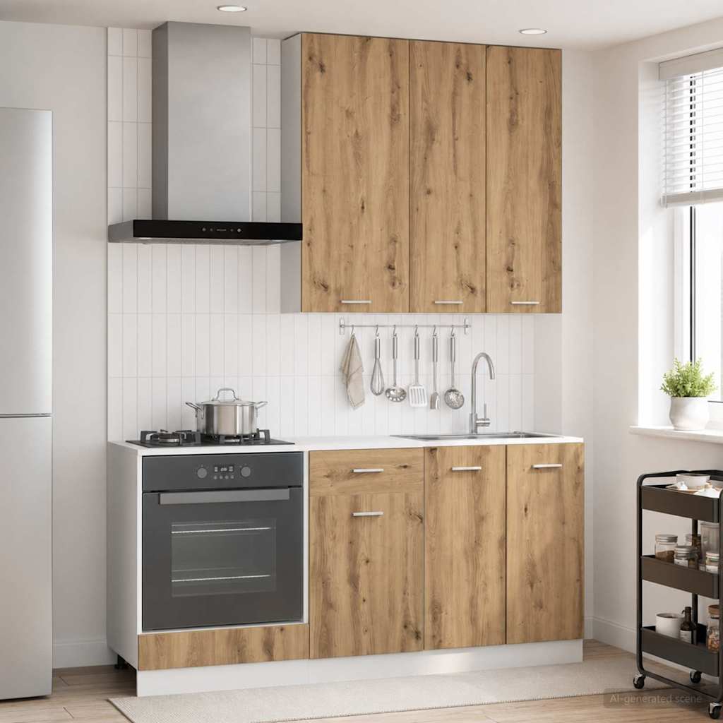 Keittiö Yksikkö LYON 5 pcs Artisaanitammi Tekninen puu