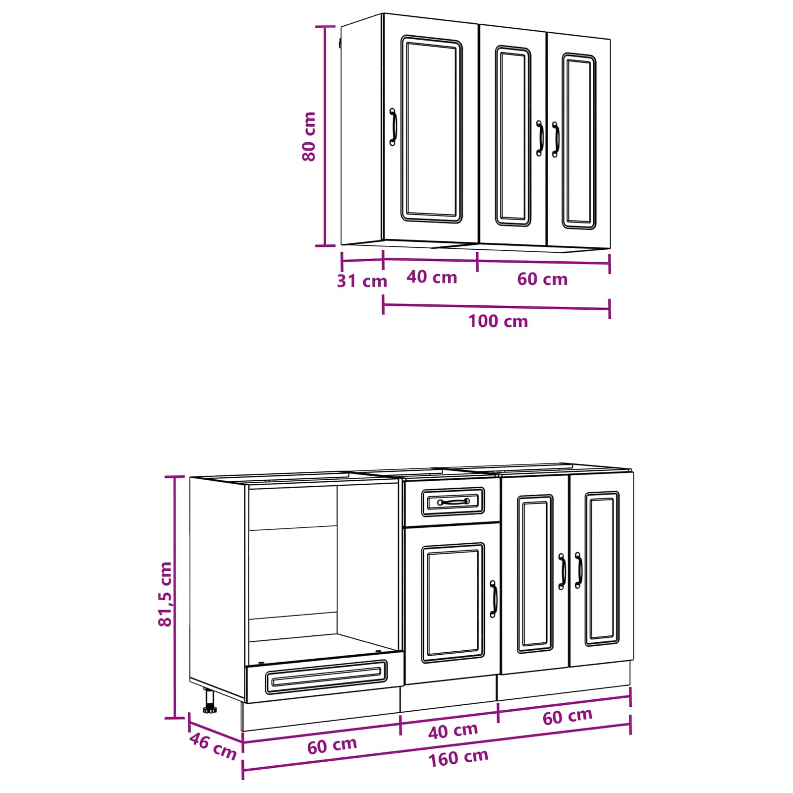 Kitchen Unit KALMAR size guide