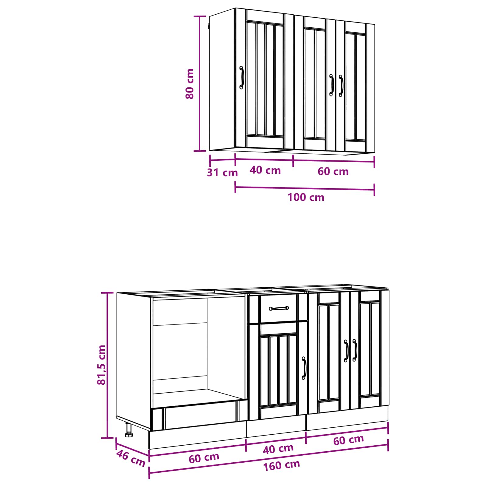 Kitchen Unit LUCCA size guide