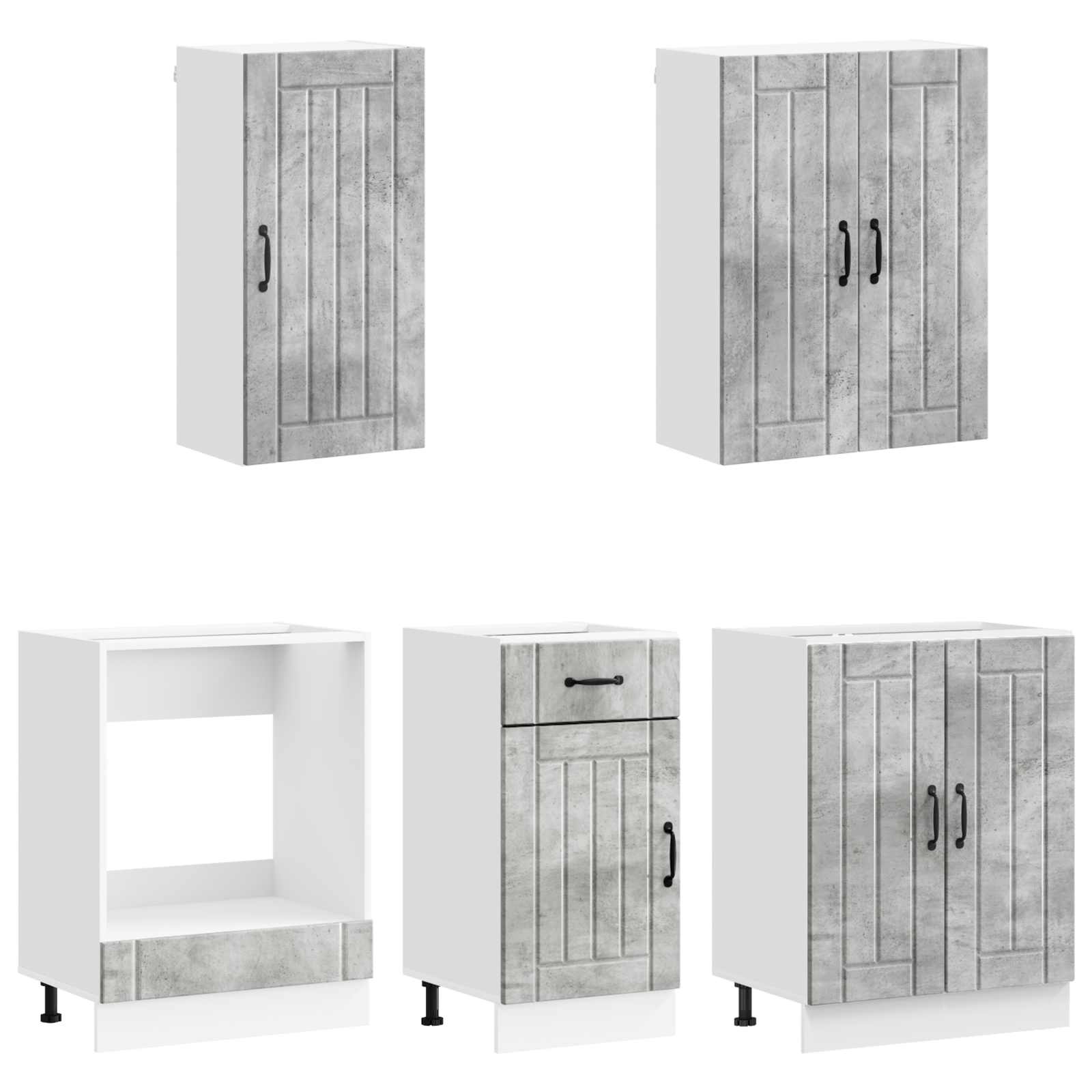 Keittiö Yksikkö LUCCA 5 pcs Betoninharmaa Tekninen puu - Image 3