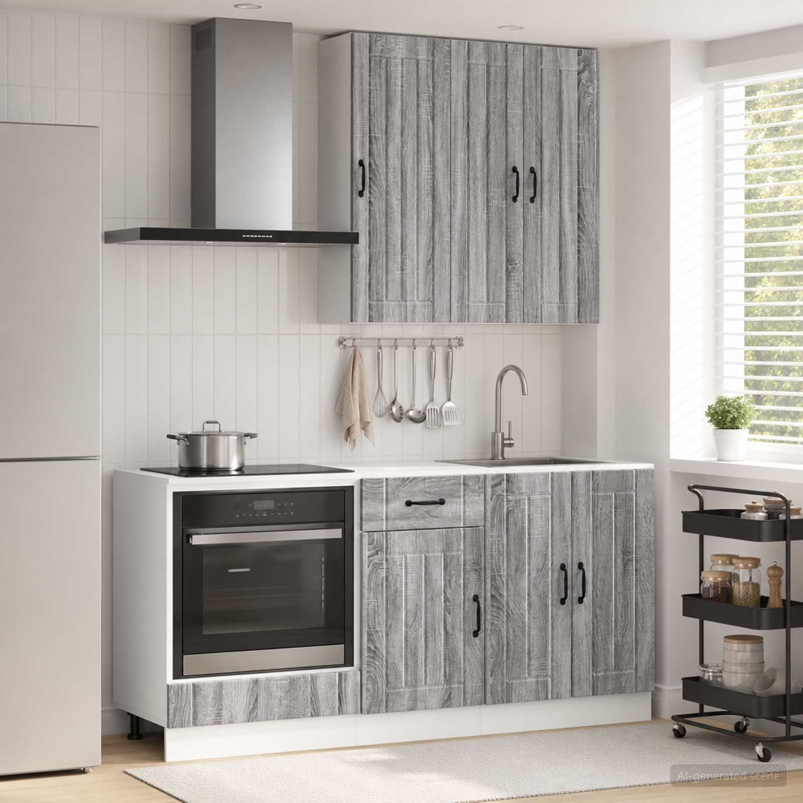 Keittiö Yksikkö LUCCA 5 pcs Harmaa Sonoma Tekninen puu