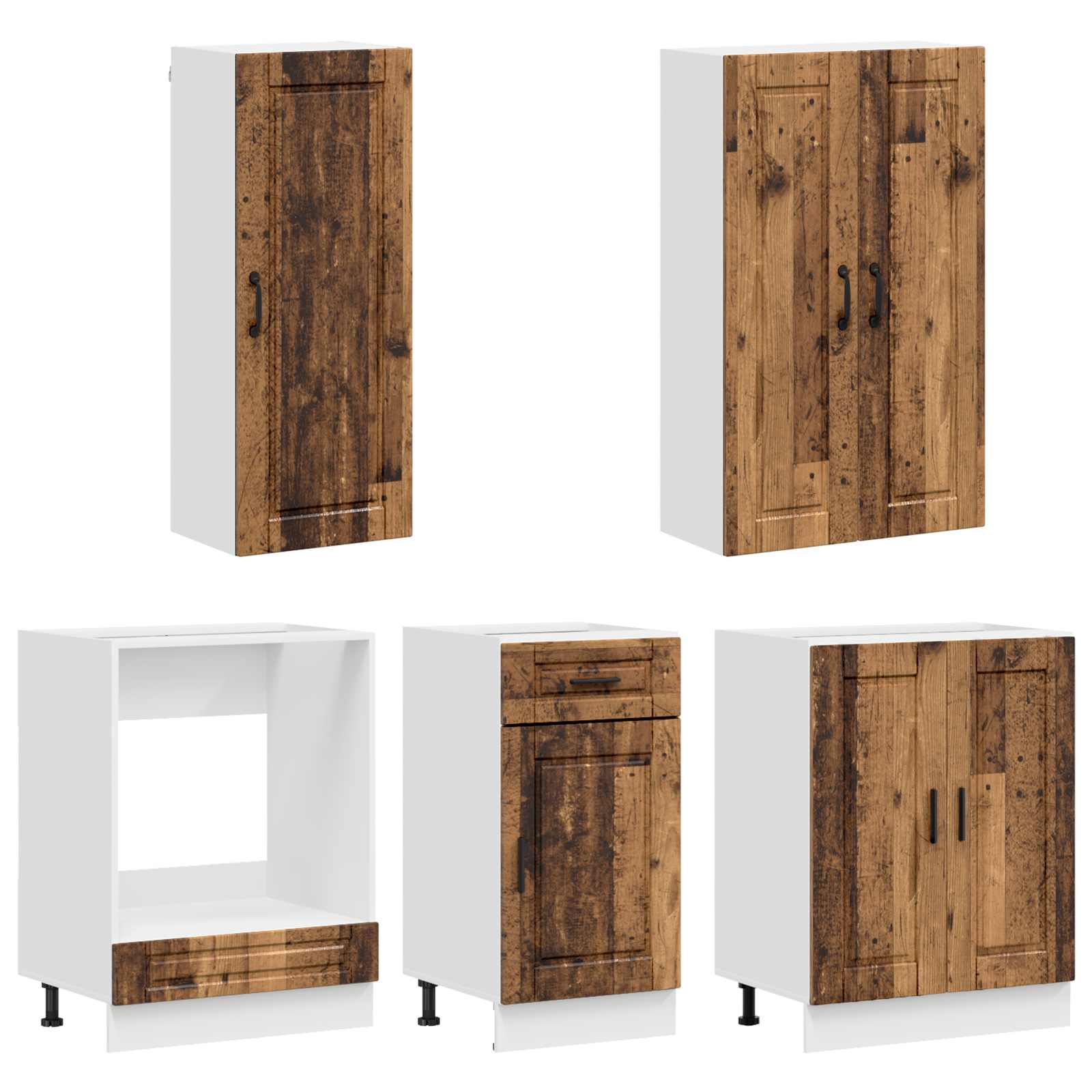 Keittiö Yksikkö PORTO 5 pcs Vanha puu Tekninen puu - Image 3