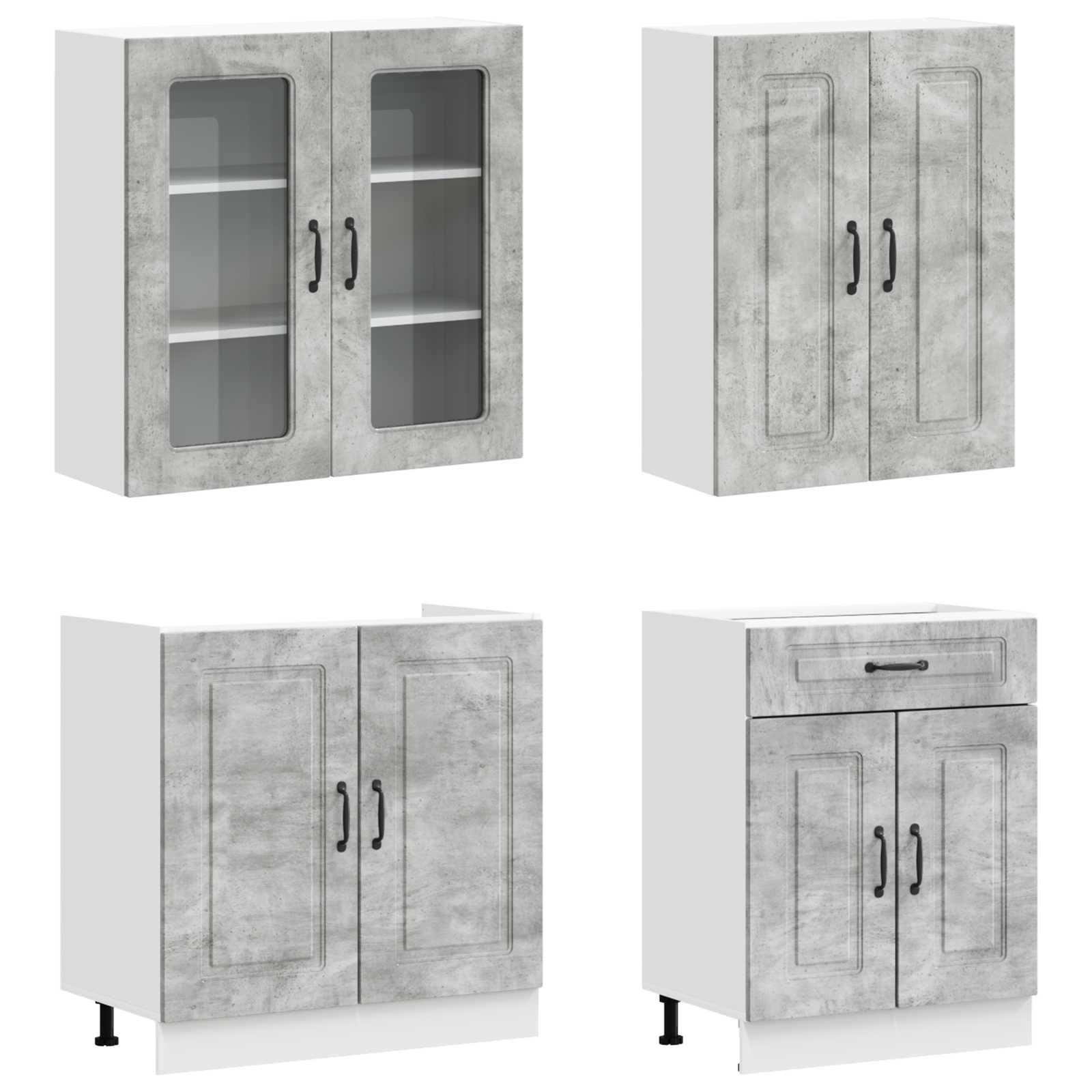 Keittiö Yksikkö KALMAR 4 pcs Betoninharmaa Tekninen puu - Image 3