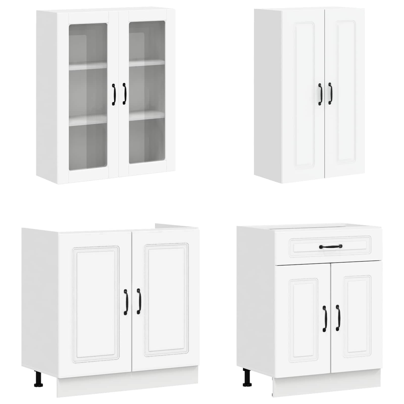 Keittiö Yksikkö KALMAR 4 pcs valkoinen Tekninen puu - Image 3
