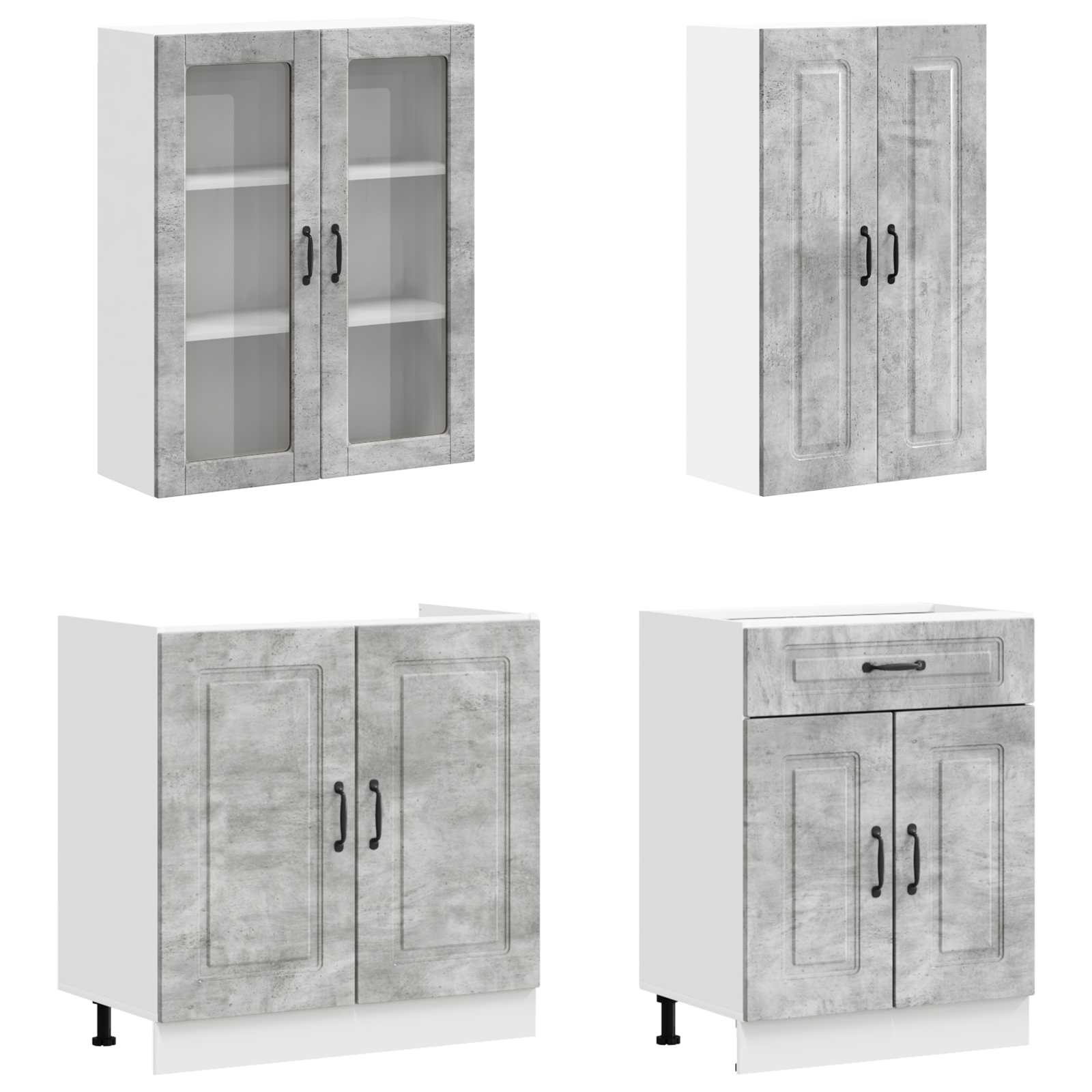 Keittiö Yksikkö KALMAR 4 pcs Betoninharmaa Tekninen puu - Image 3