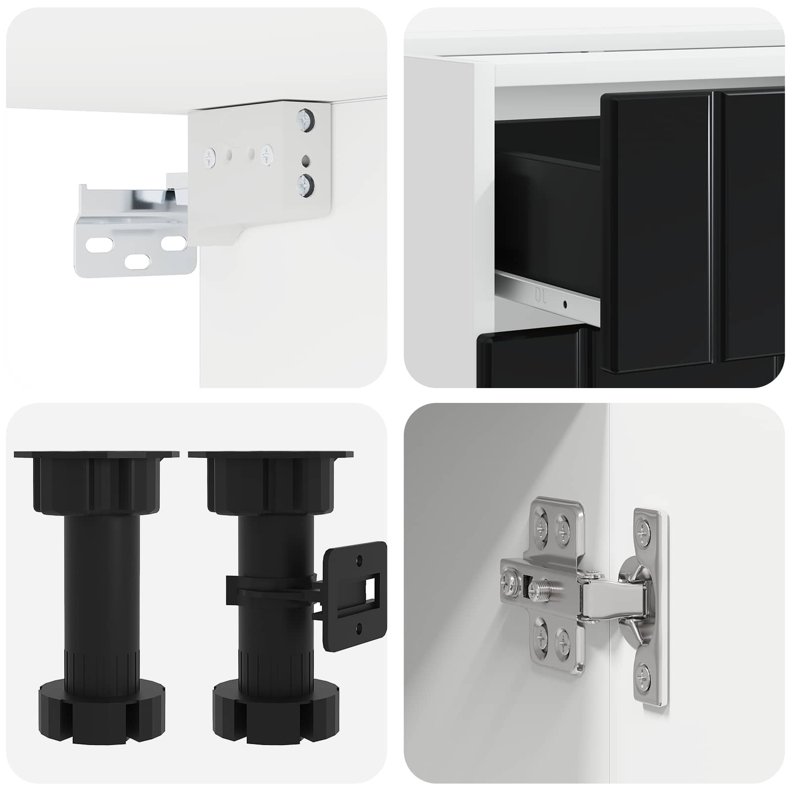 Keittiö Yksikkö LUCCA 4 pcs Musta Tekninen puu - Image 4