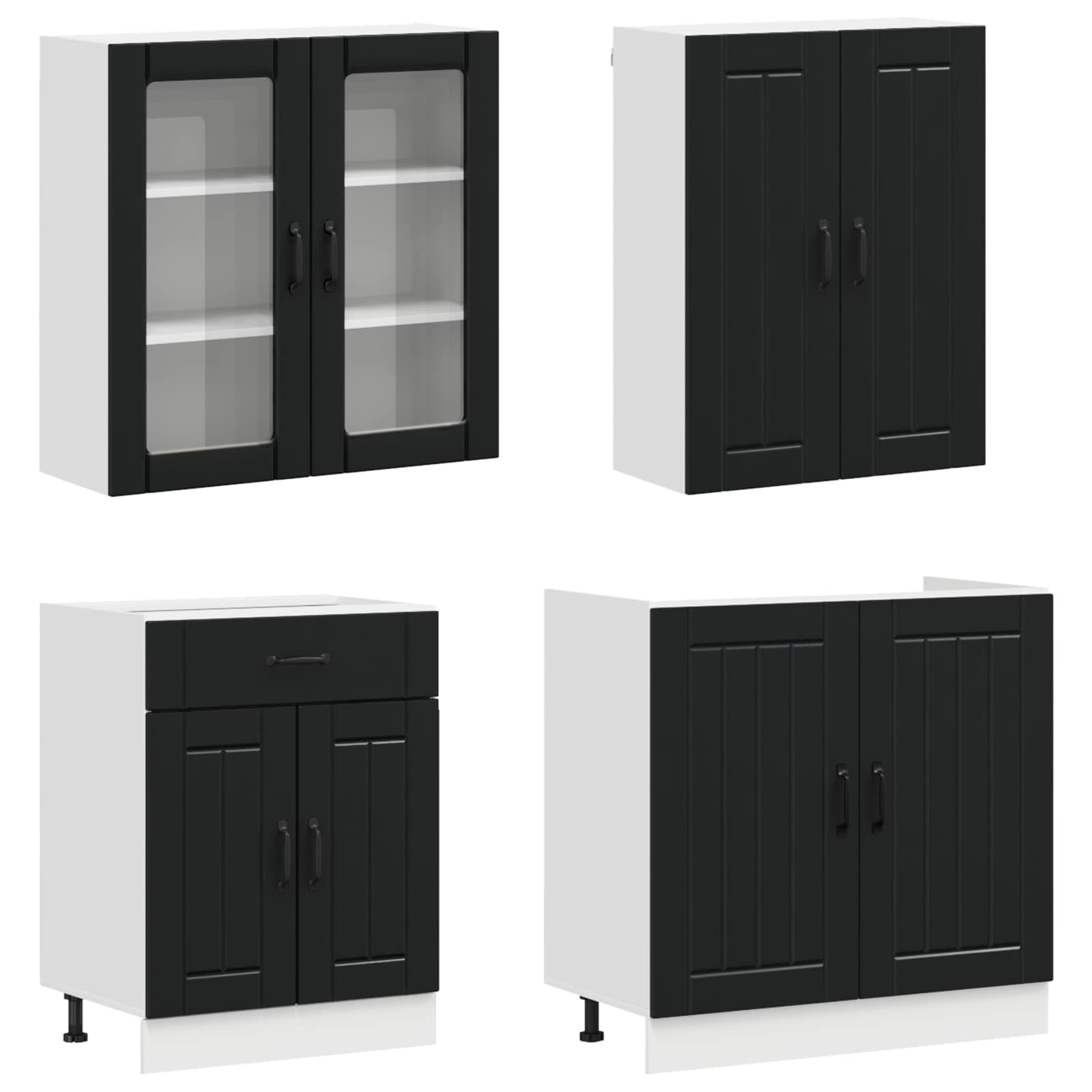 Keittiö Yksikkö LUCCA 4 pcs Musta Tekninen puu - Image 3