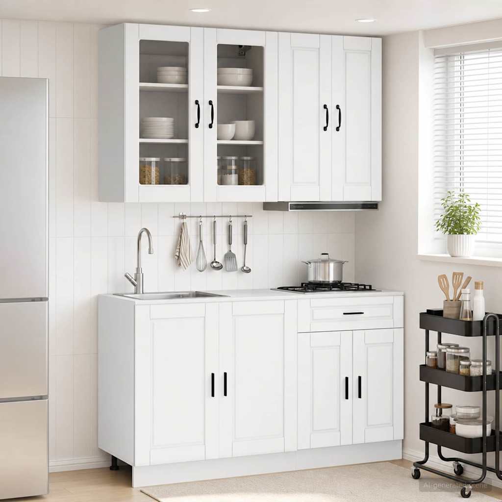 Keittiö Yksikkö PORTO 4 pcs valkoinen Tekninen puu