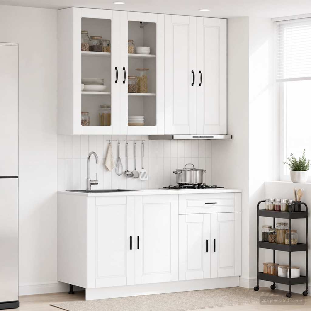 Keittiö Yksikkö PORTO 4 pcs valkoinen Tekninen puu