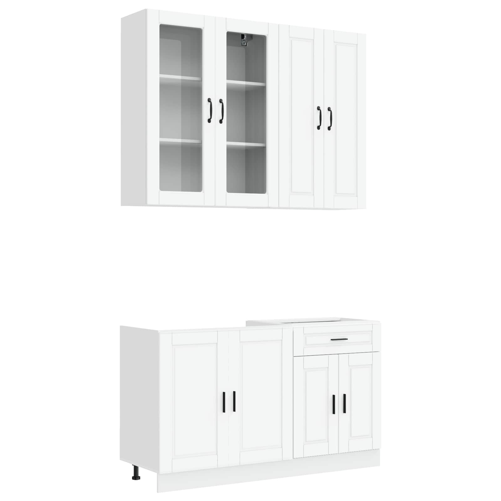Keittiö Yksikkö PORTO 4 pcs valkoinen Tekninen puu - Image 2