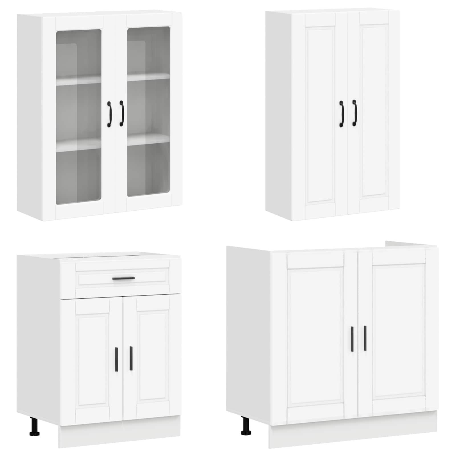Keittiö Yksikkö PORTO 4 pcs valkoinen Tekninen puu - Image 3