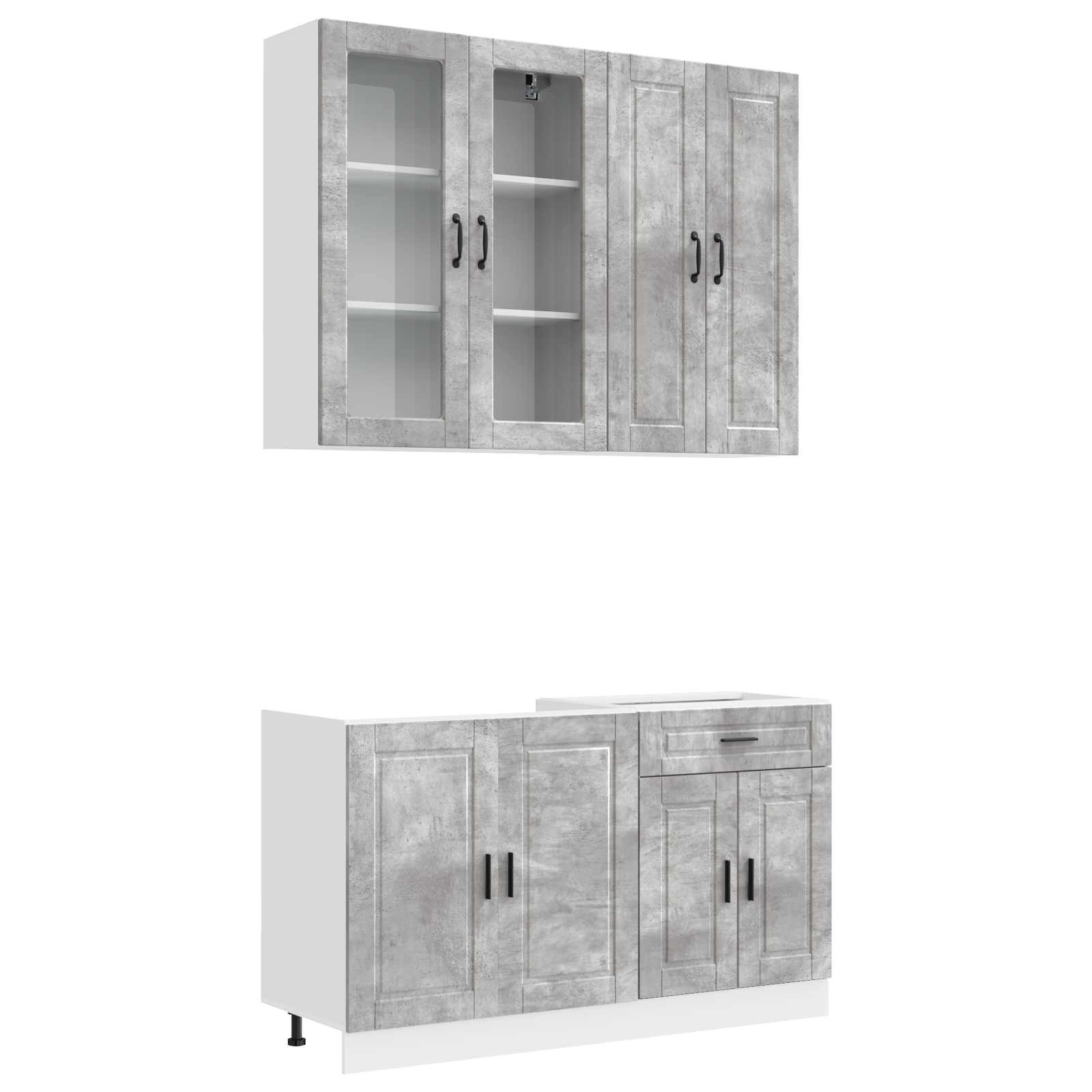 Keittiö Yksikkö PORTO 4 pcs Betoninharmaa Tekninen puu - Image 2