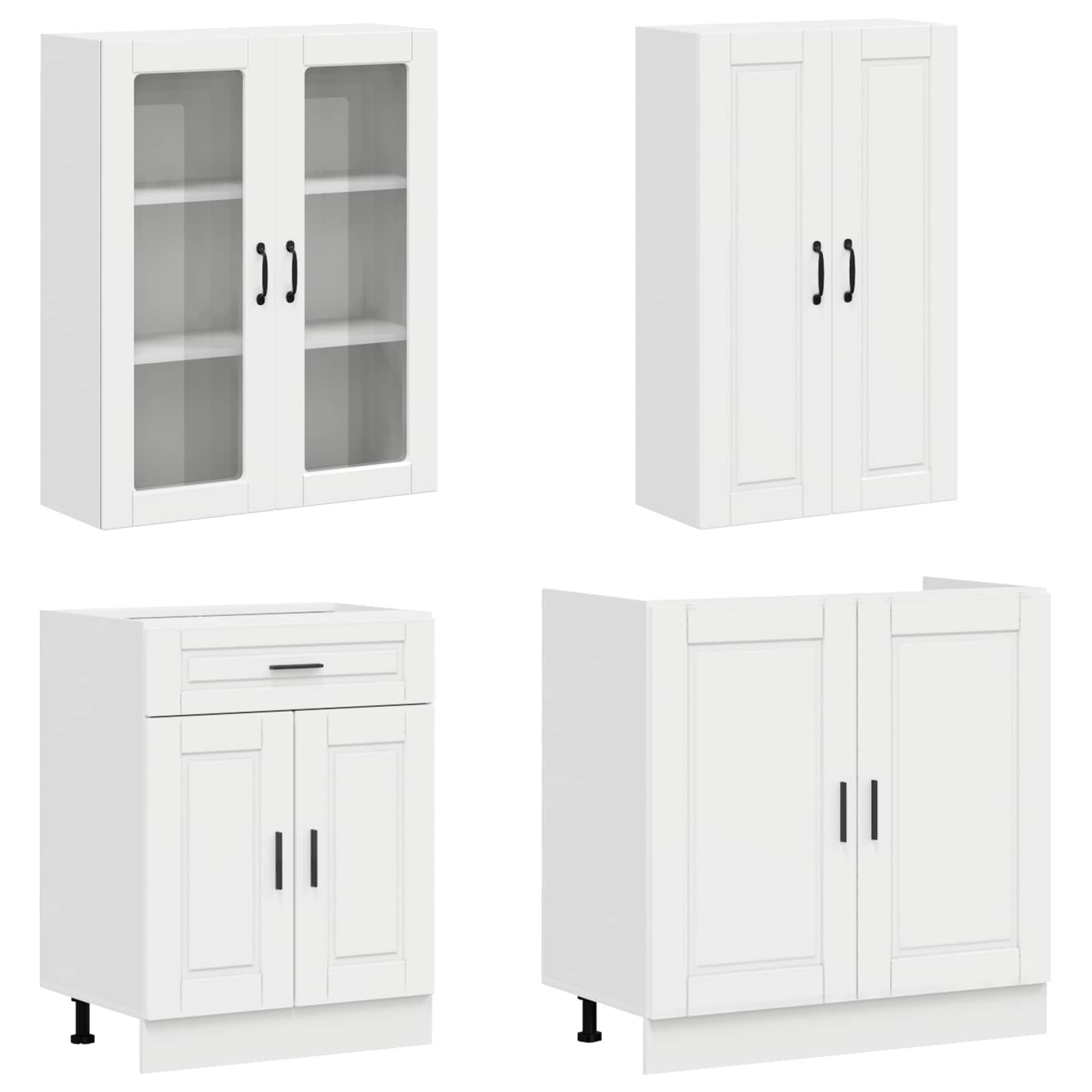 Keittiö Yksikkö PORTO 4 pcs Korkeakiiltoinen valkoinen - Image 3