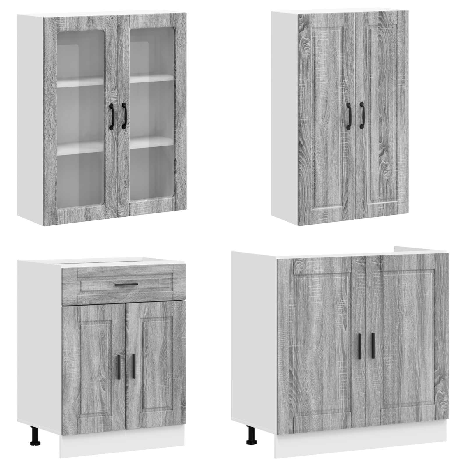 Keittiö Yksikkö PORTO 4 pcs Harmaa Sonoma Tekninen puu - Image 3