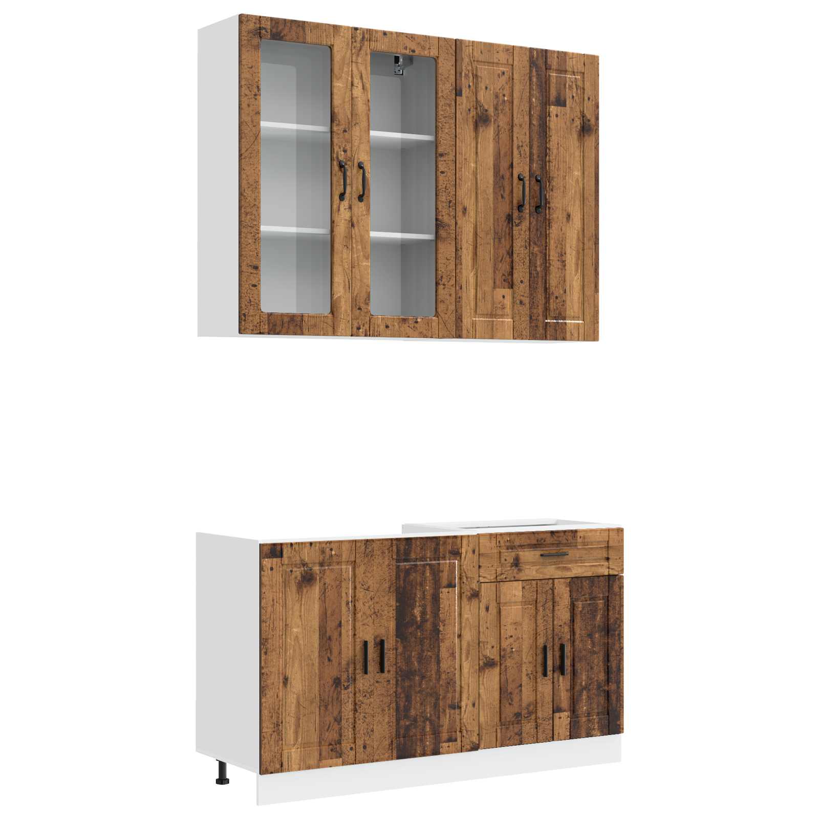 Keittiö Yksikkö PORTO 4 pcs Vanha puu Tekninen puu - Image 2