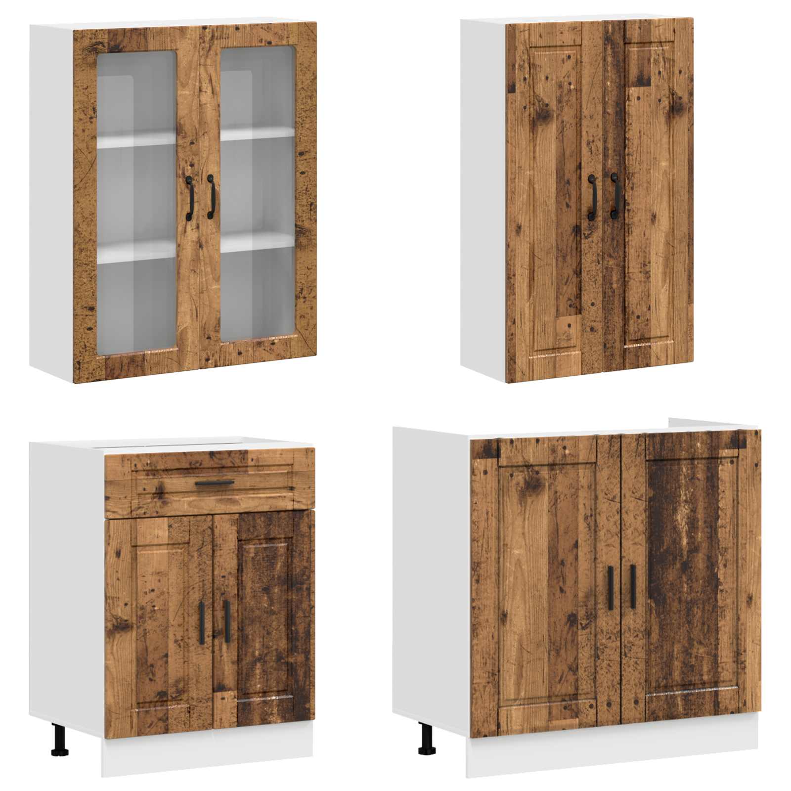 Keittiö Yksikkö PORTO 4 pcs Vanha puu Tekninen puu - Image 3
