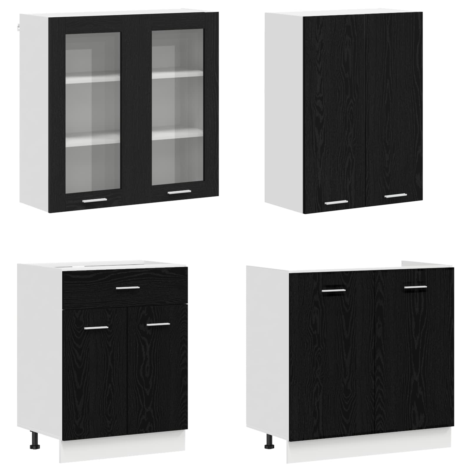 Keittiö Yksikkö LYON 4 pcs Musta tammi Tekninen puu - Image 3