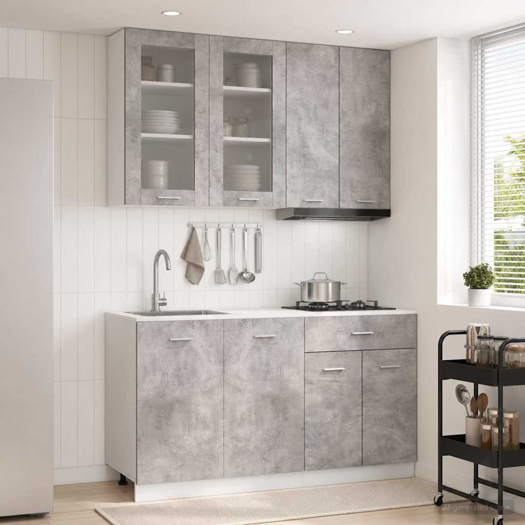 Keittiö Yksikkö LYON 4 pcs Betoninharmaa Tekninen puu