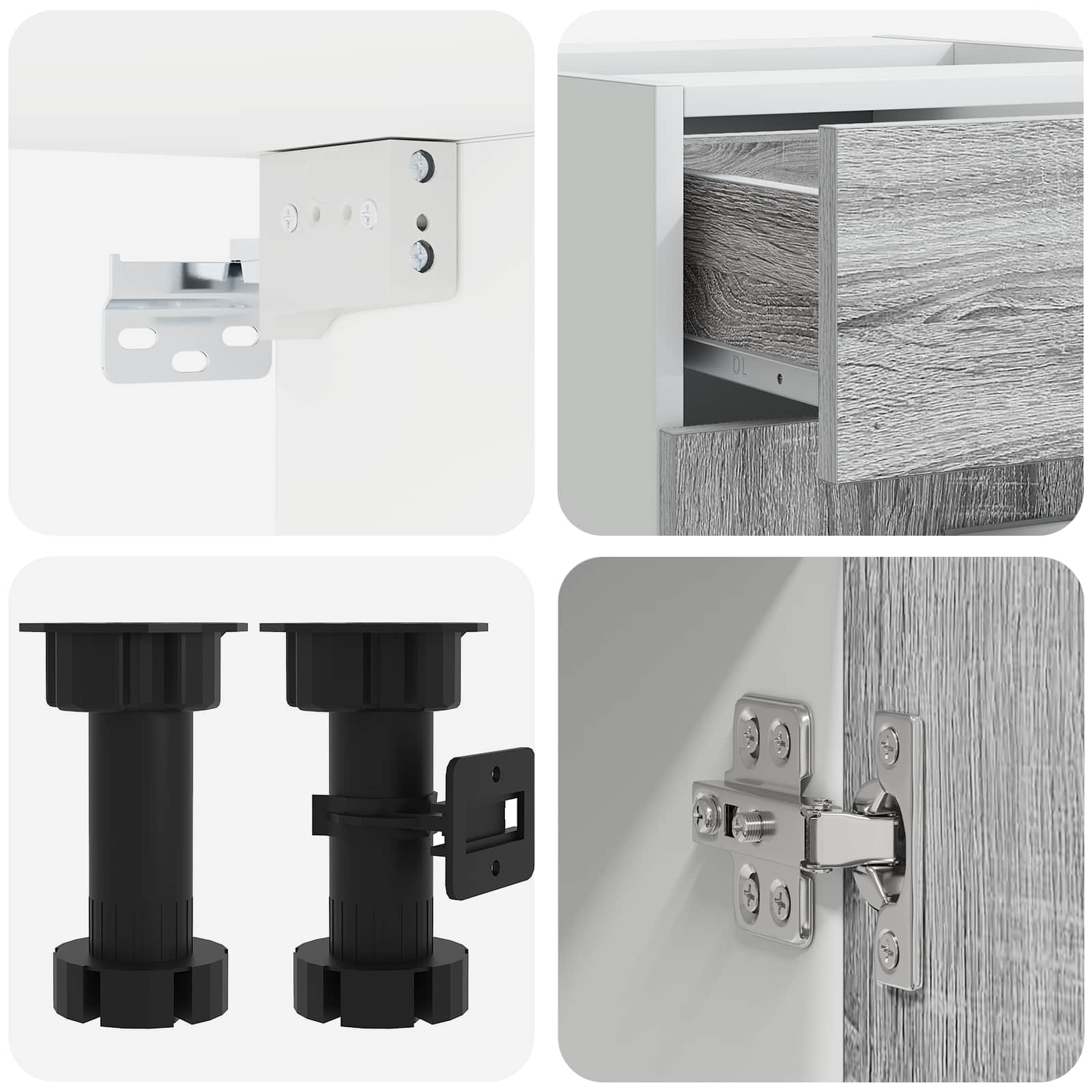 Keittiö Yksikkö LYON 4 pcs Harmaa Sonoma Tekninen puu - Image 4