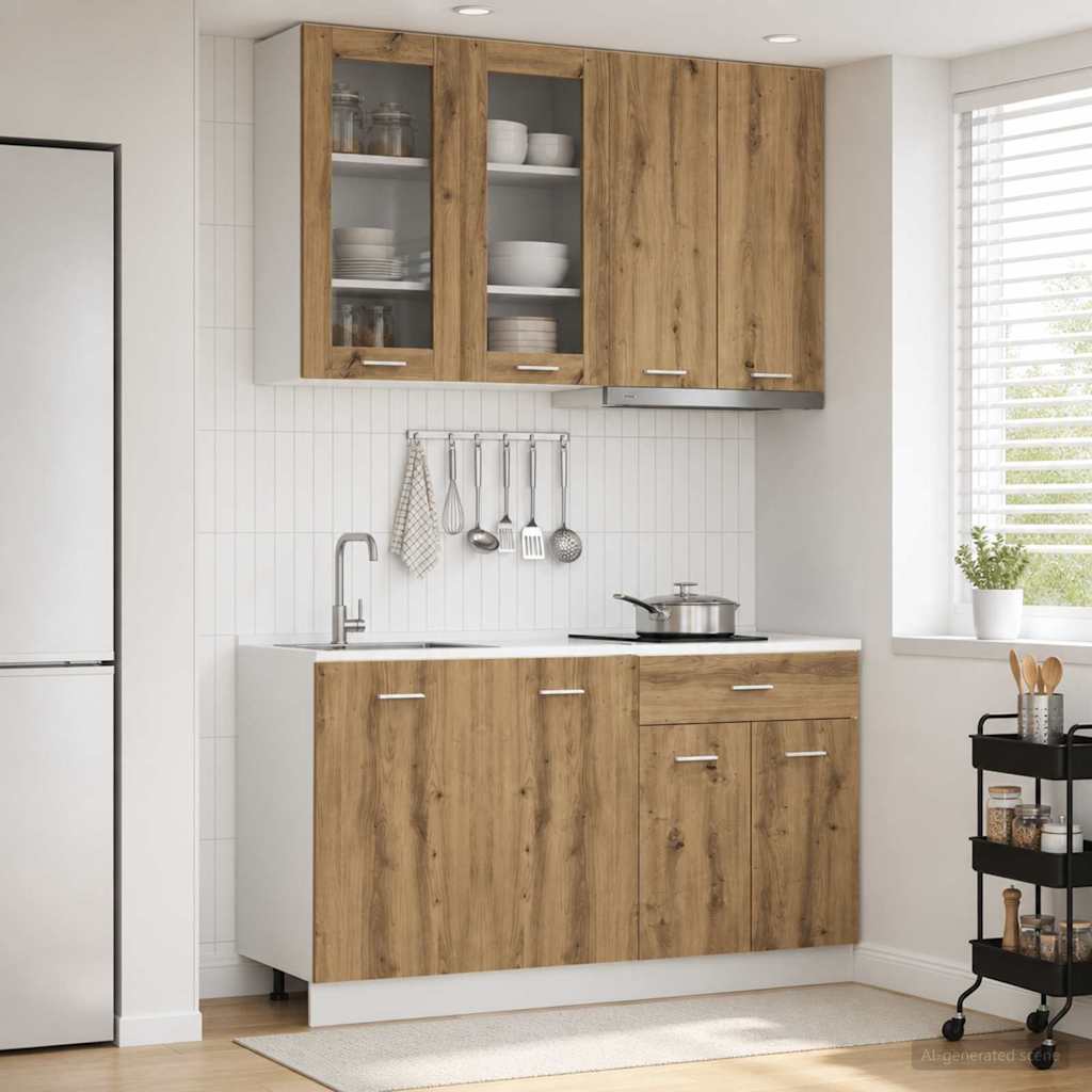 Keittiö Yksikkö LYON 4 pcs Artisaanitammi Tekninen puu