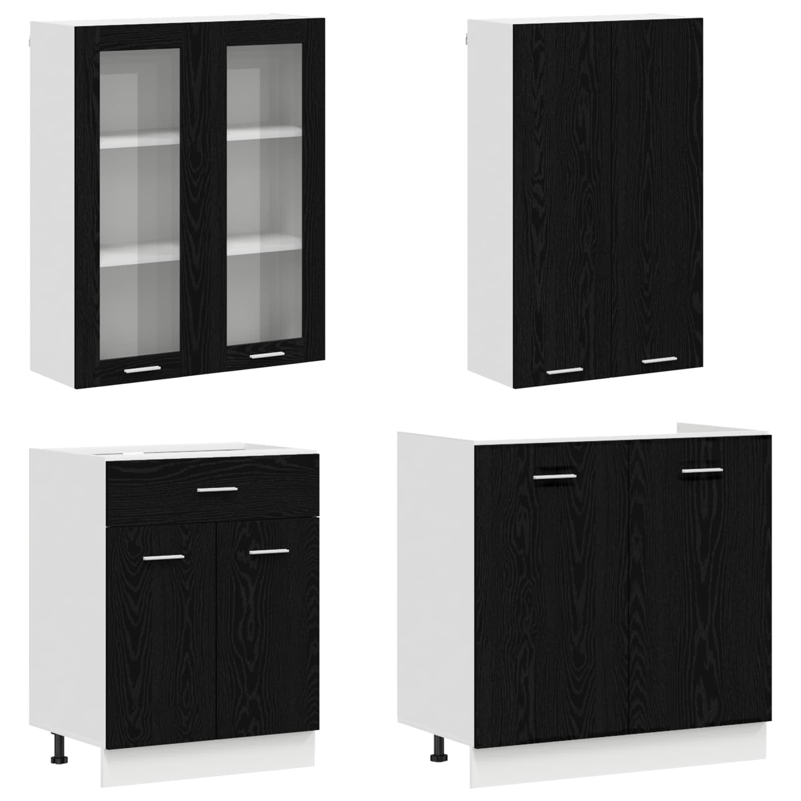 Keittiö Yksikkö LYON 4 pcs Musta tammi Tekninen puu - Image 3