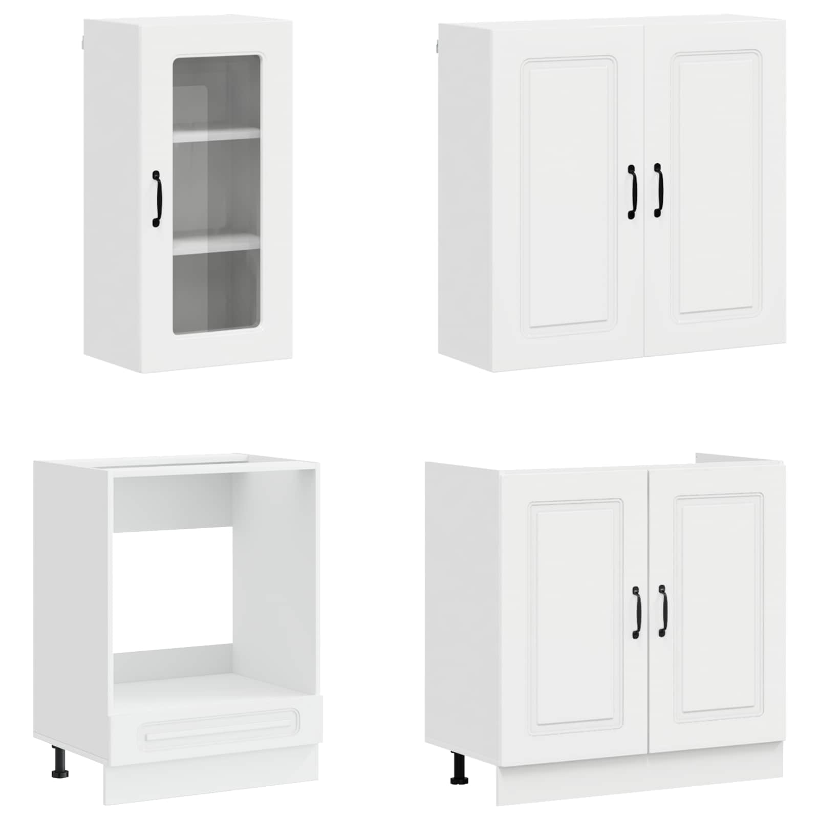 Keittiö Yksikkö KALMAR 8 pcs Korkeakiiltoinen valkoinen - Image 3