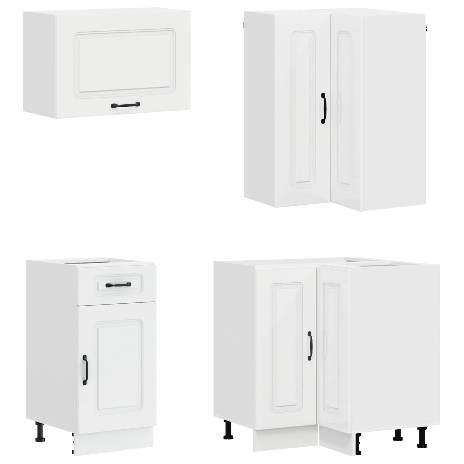 Keittiö Yksikkö KALMAR 8 pcs Korkeakiiltoinen valkoinen - Image 4