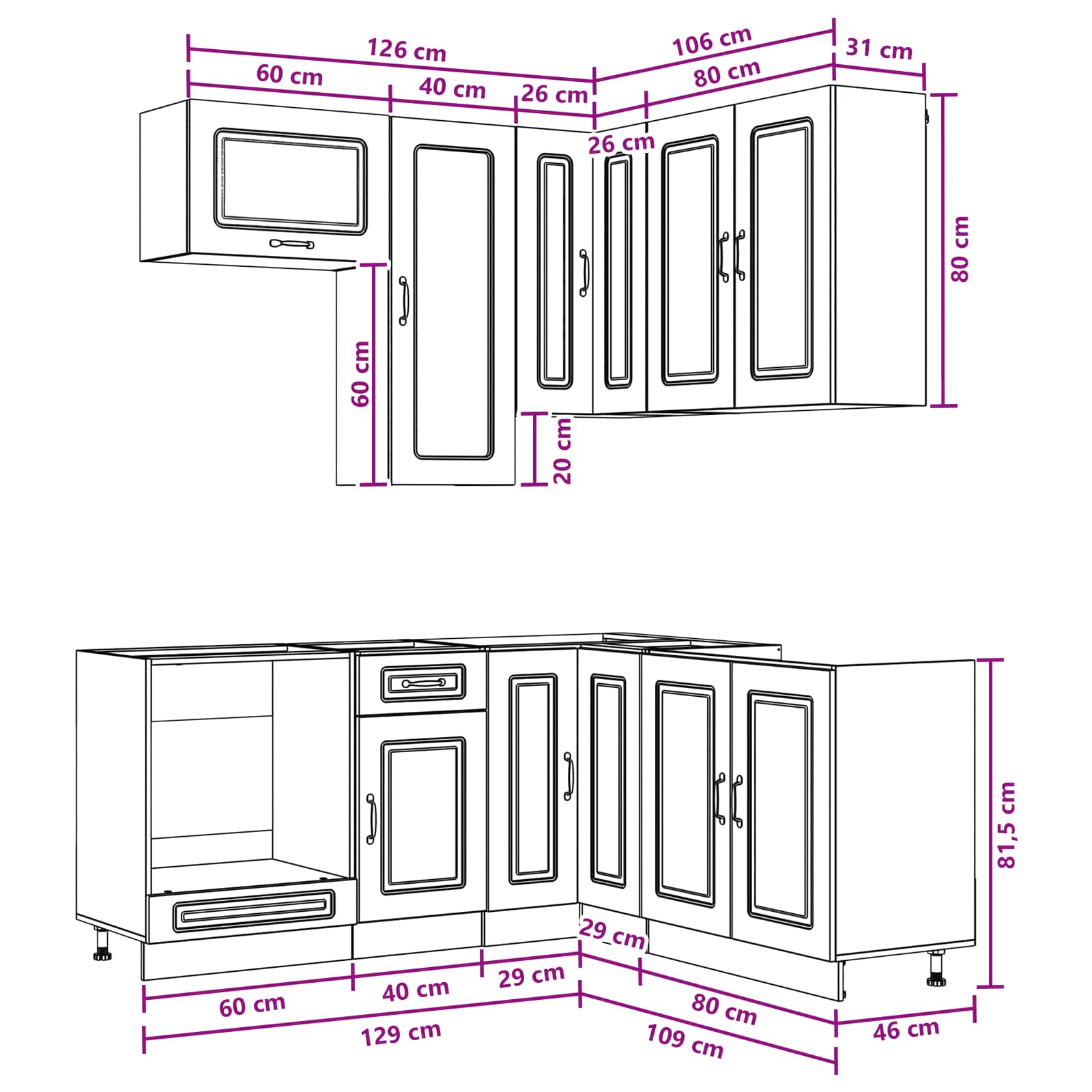 Keittiö Yksikkö KALMAR 8 pcs Sonoma-tammi Tekninen puu - Image 9