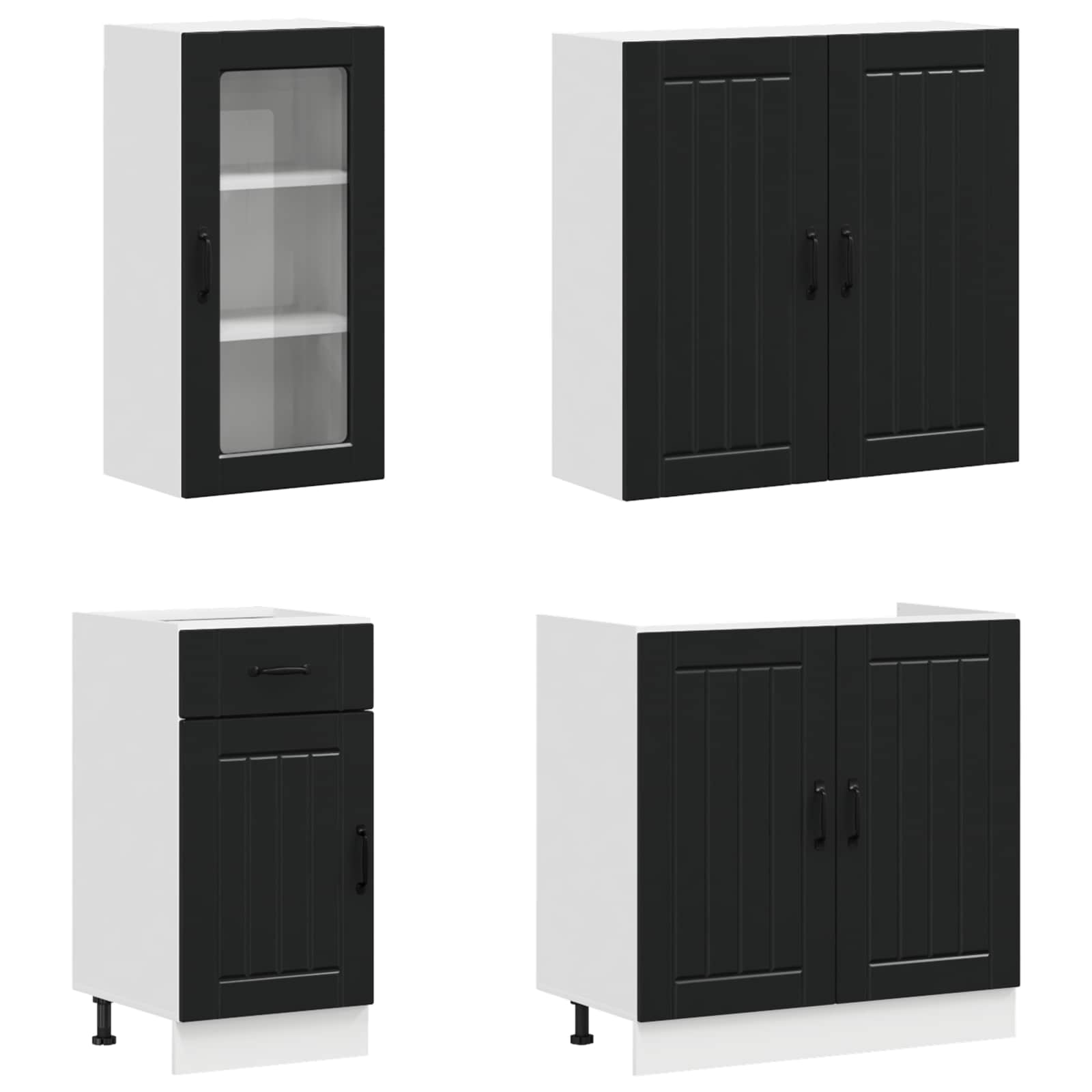Keittiö Yksikkö LUCCA 8 pcs Musta Tekninen puu - Image 3