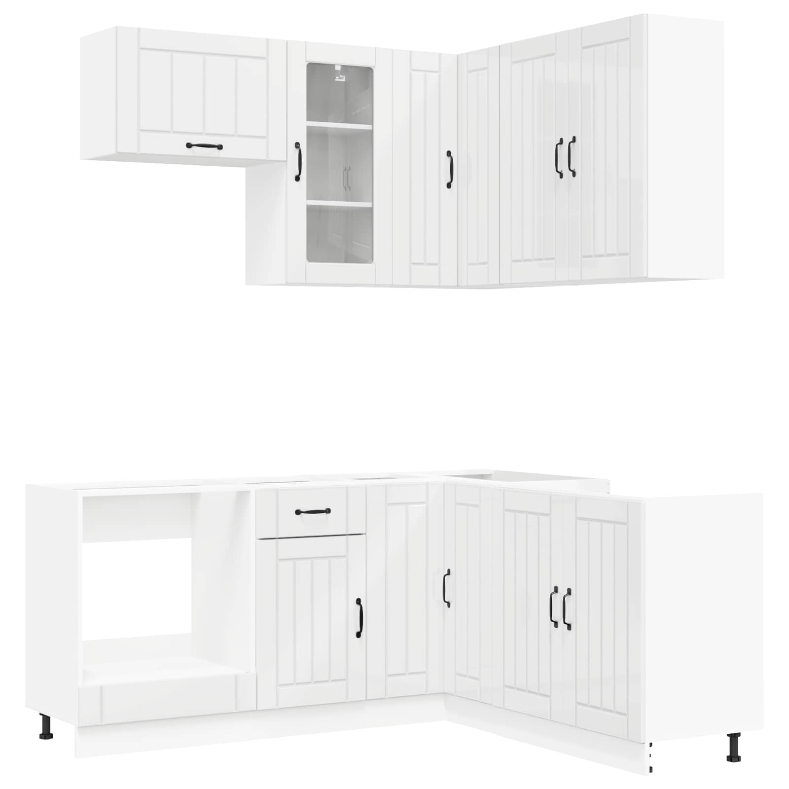 Unidade de Cozinha LUCCA 8 pcs Branco Brilhante