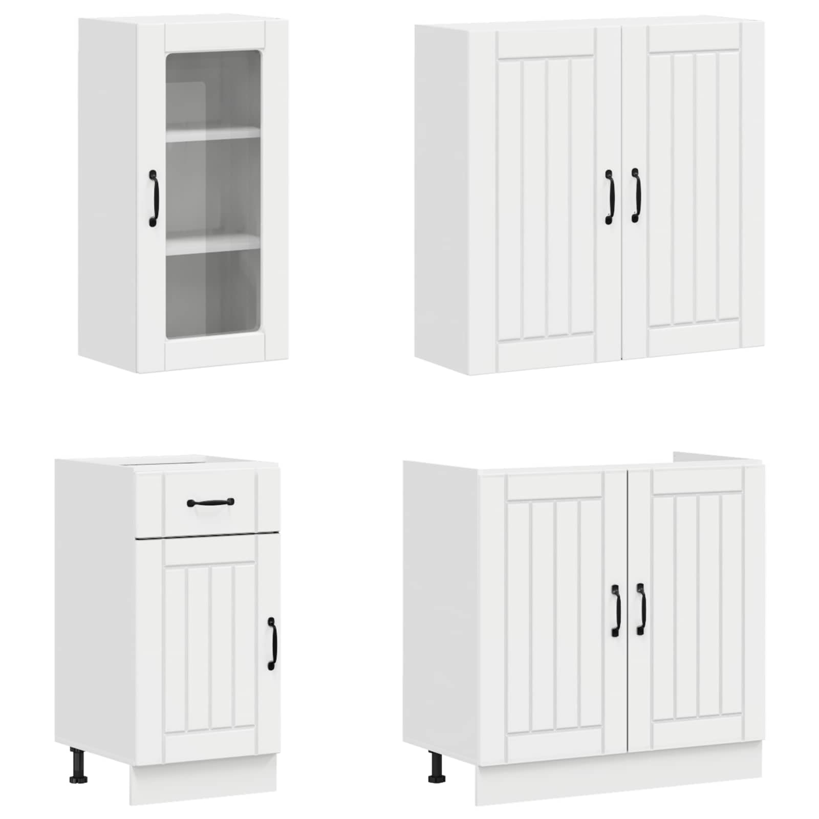 Unidade de Cozinha LUCCA 8 pcs Branco Brilhante