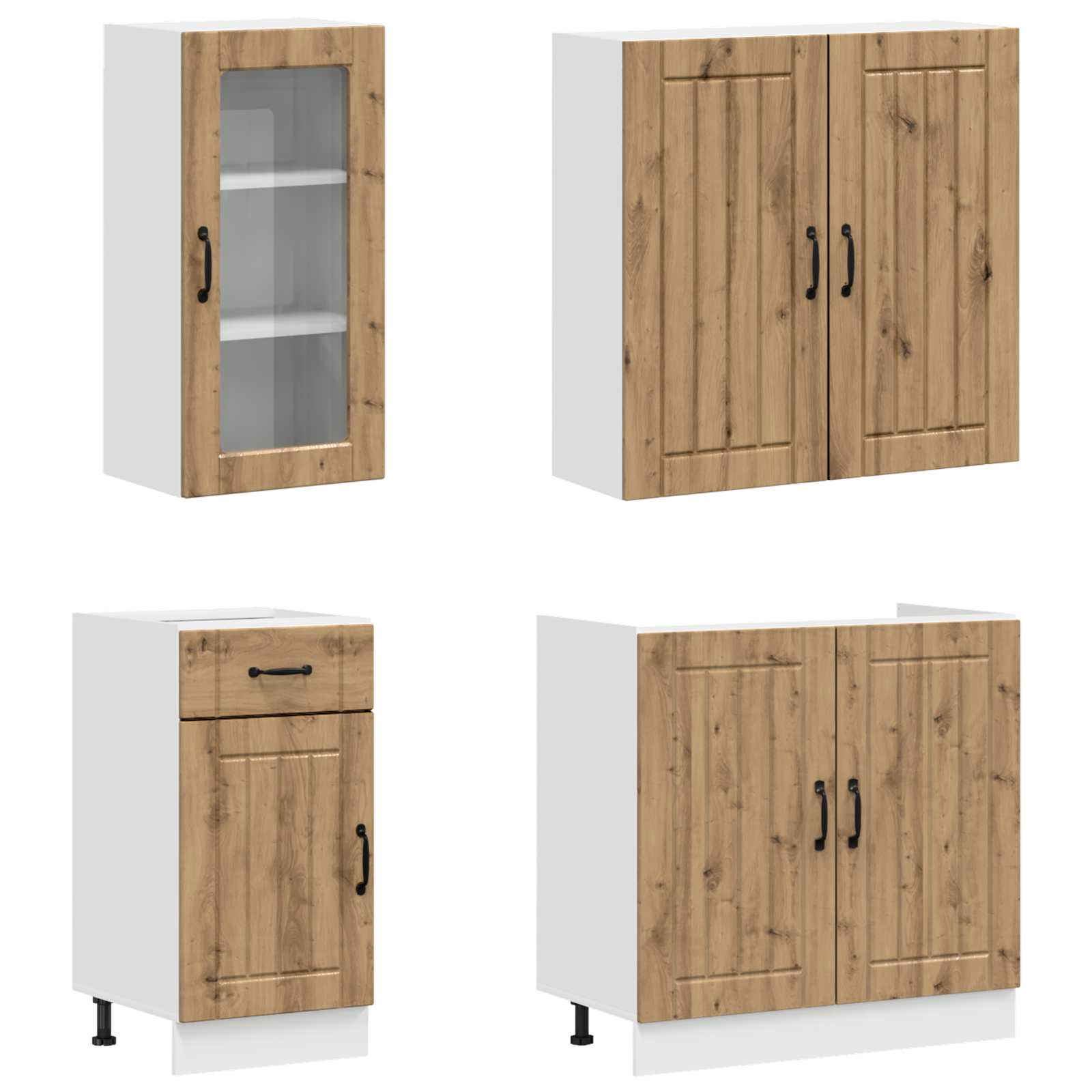 Keittiö Yksikkö LUCCA 8 pcs Artisaanitammi Tekninen puu - Image 3