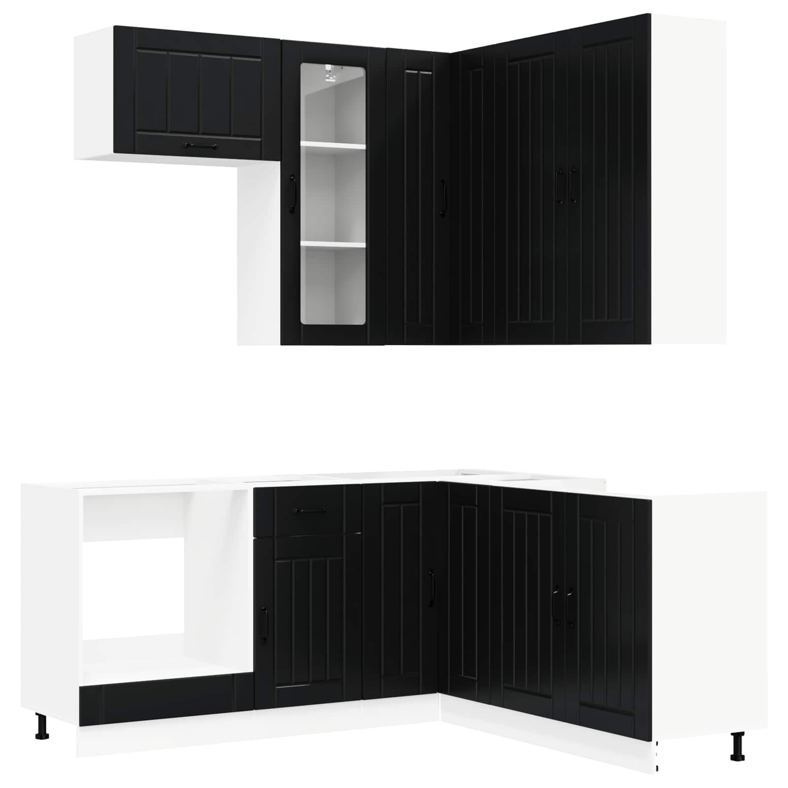 Keittiö Yksikkö LUCCA 8 pcs Musta Tekninen puu - Image 2