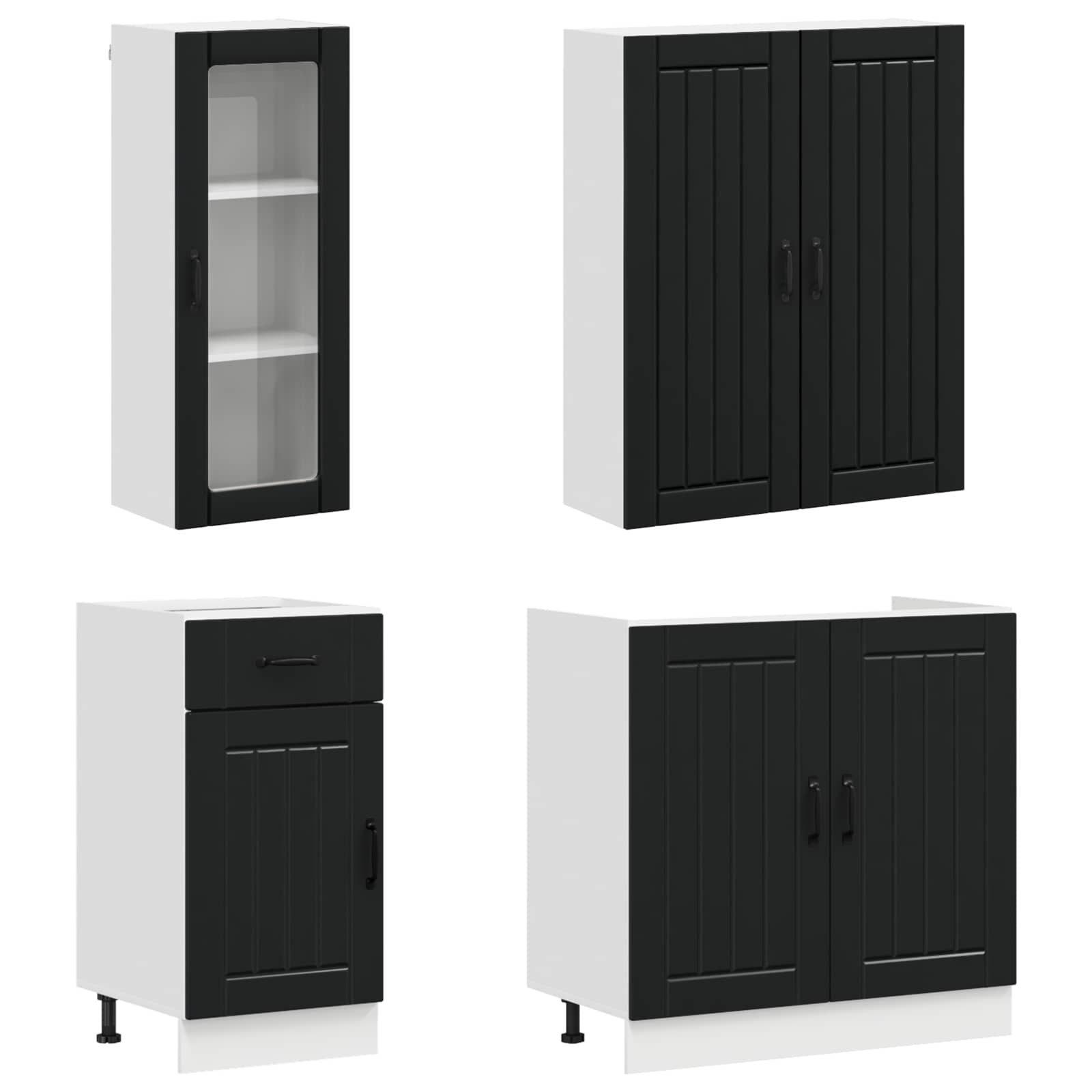 Keittiö Yksikkö LUCCA 8 pcs Musta Tekninen puu - Image 3
