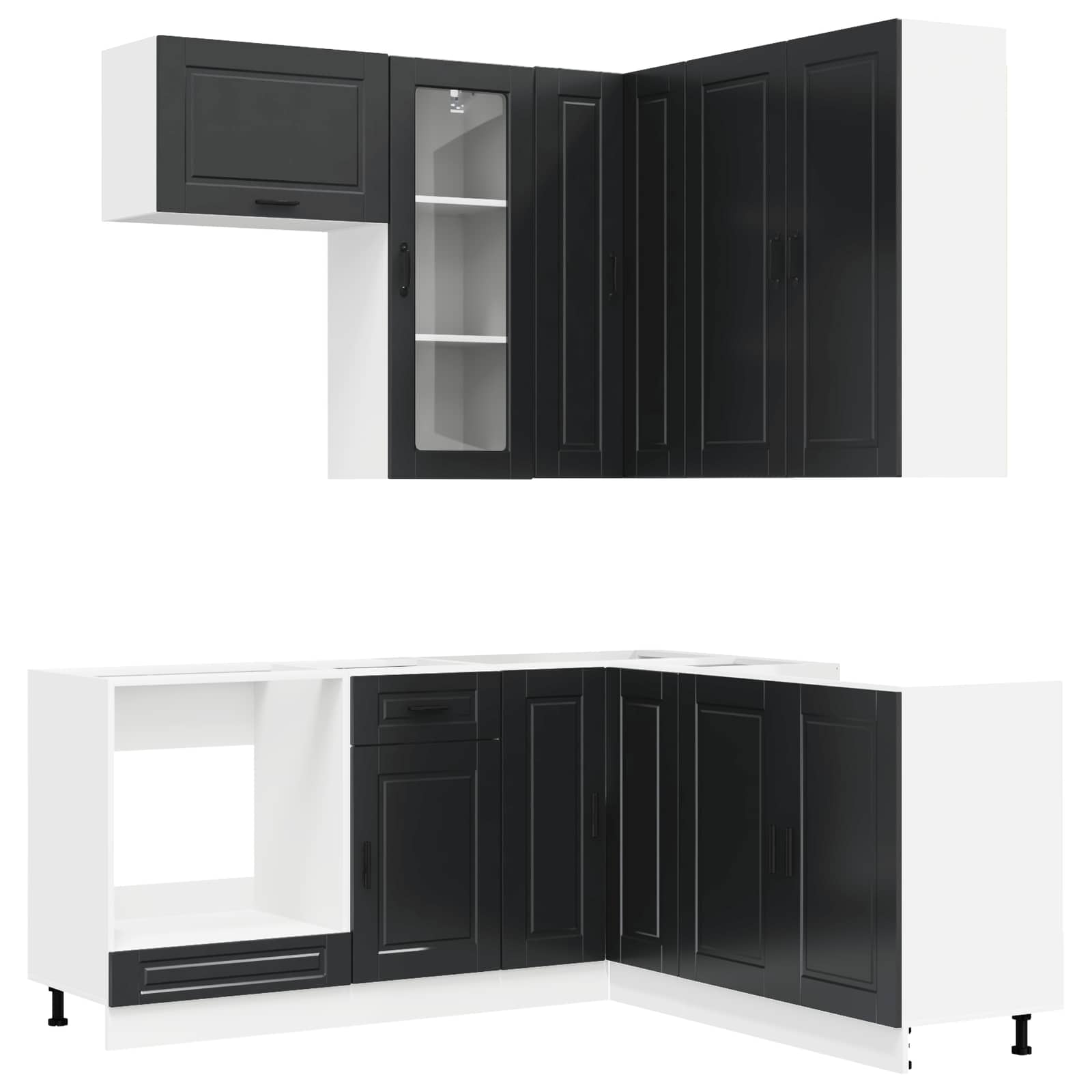 Keittiö Yksikkö PORTO 8 pcs Musta Tekninen puu - Image 2
