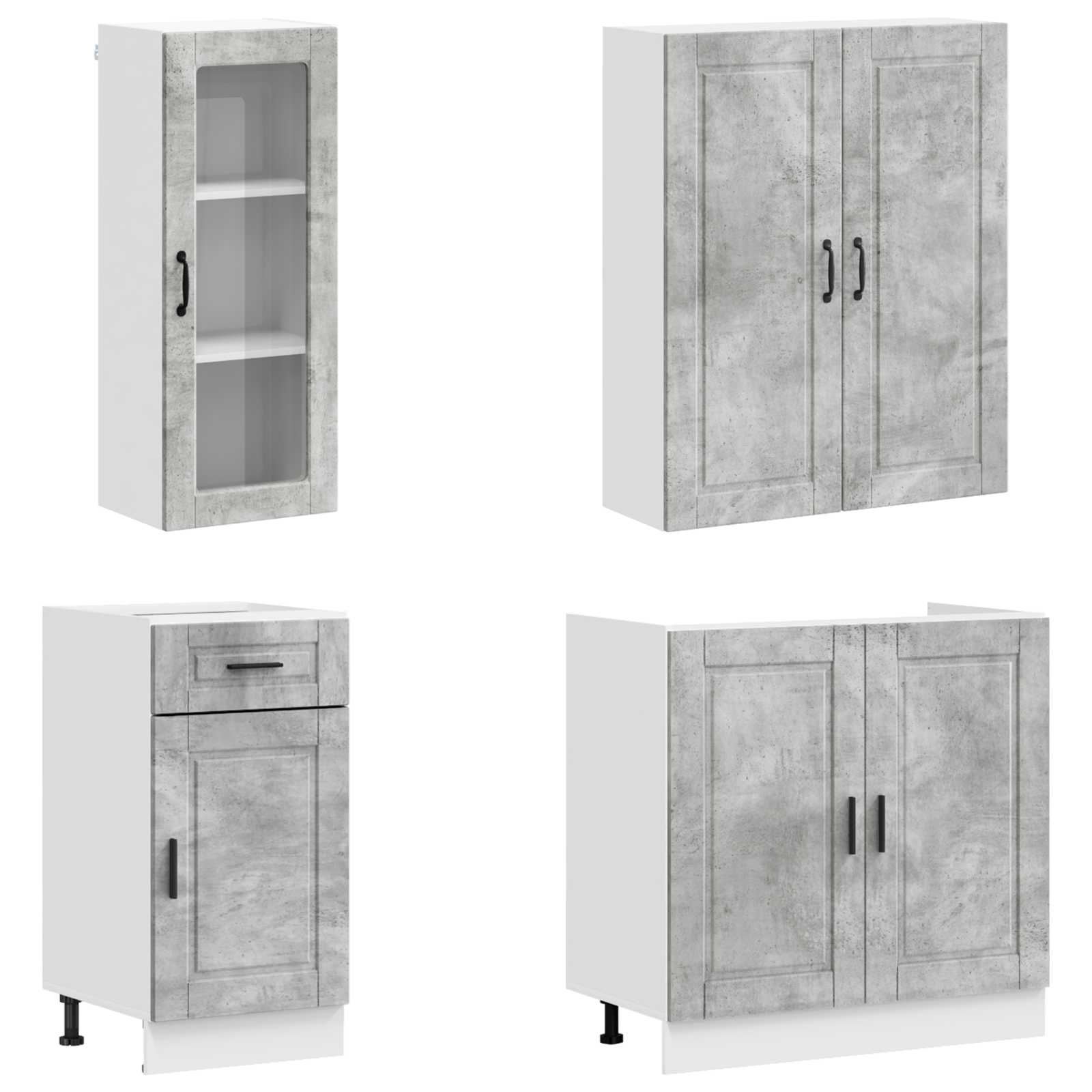 Keittiö Yksikkö PORTO 8 pcs Betoninharmaa Tekninen puu - Image 3