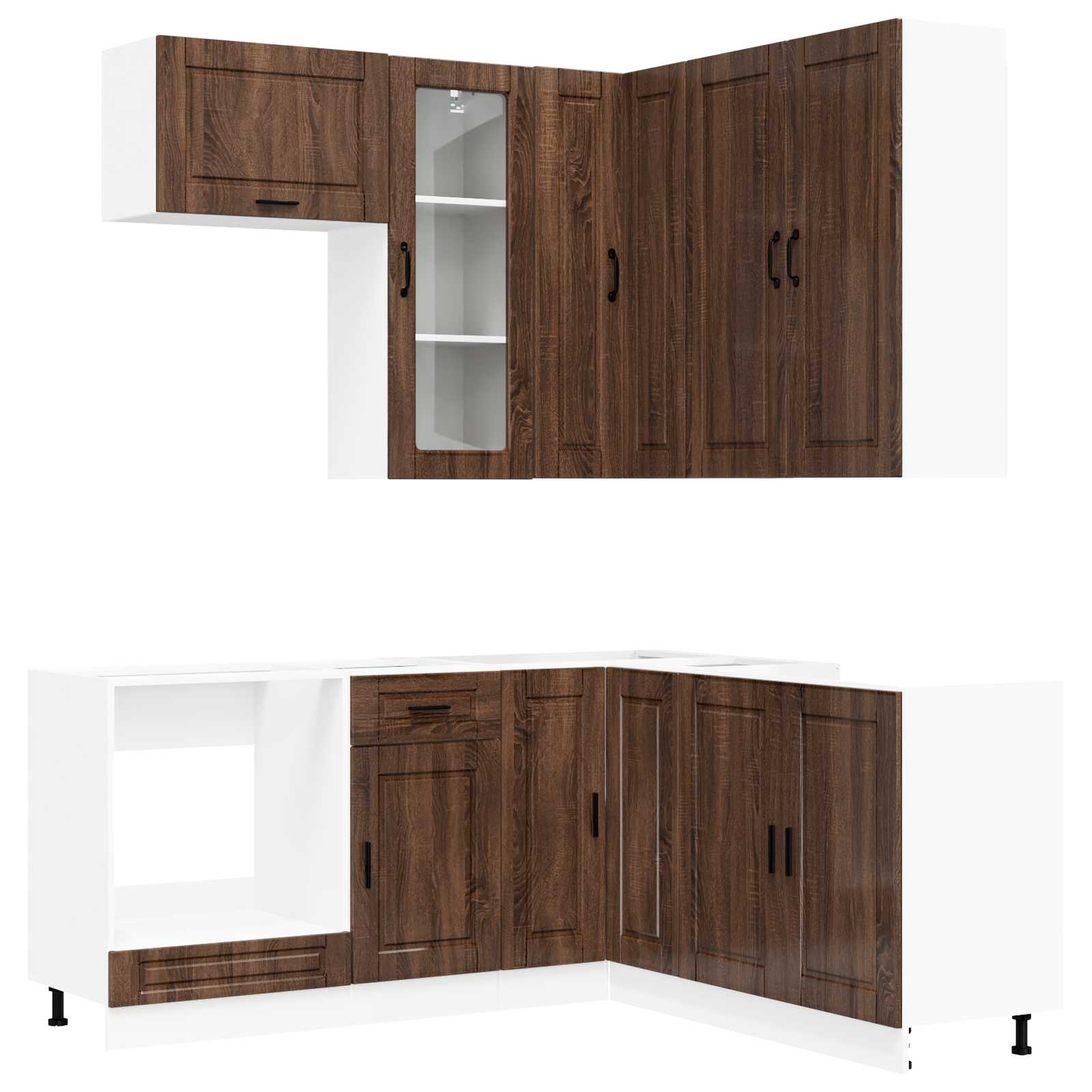 vidaXL Kücheneinheit PORTO 8 pcs Brauneiche Holzwerkstoff – Bild 2