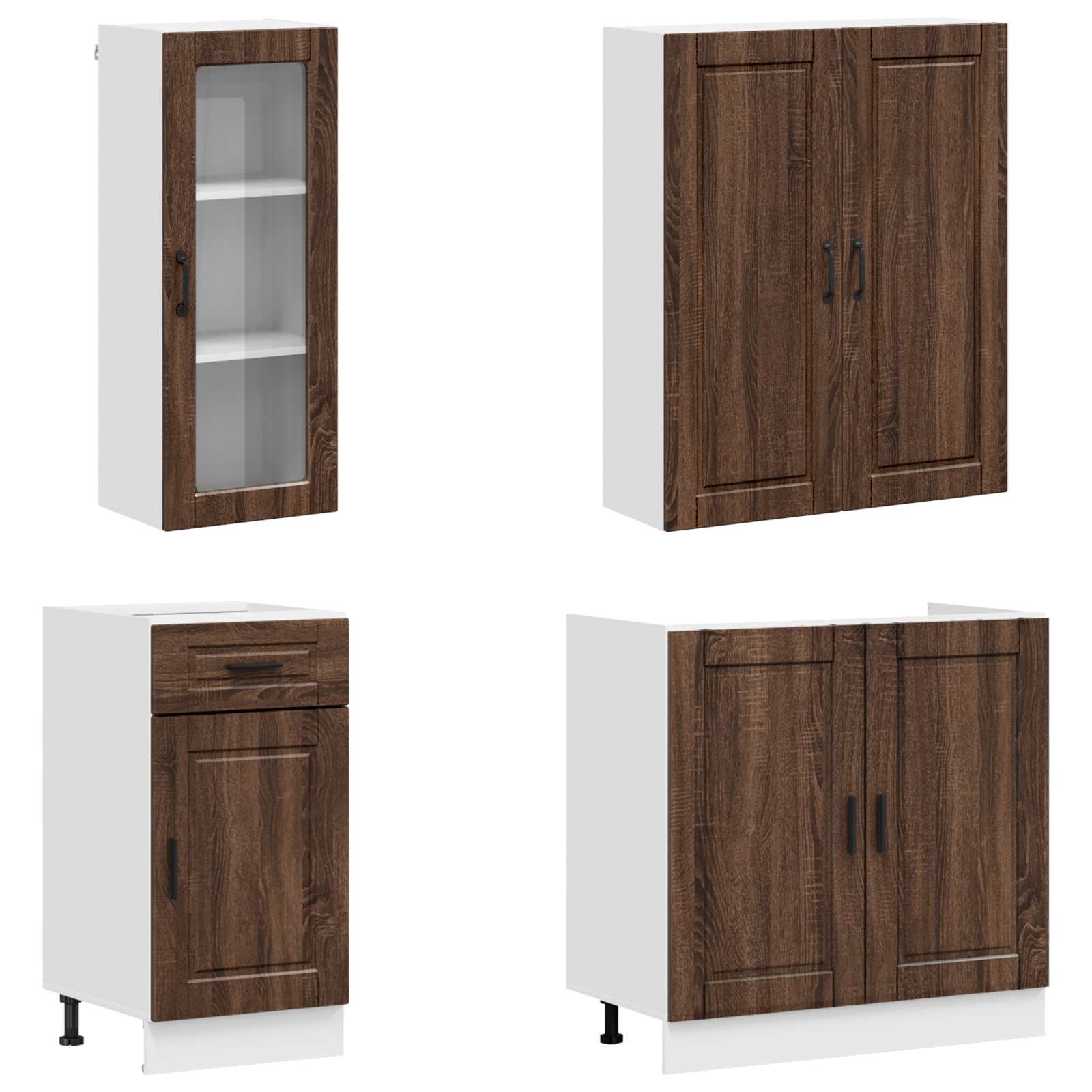 vidaXL Kücheneinheit PORTO 8 pcs Brauneiche Holzwerkstoff – Bild 3