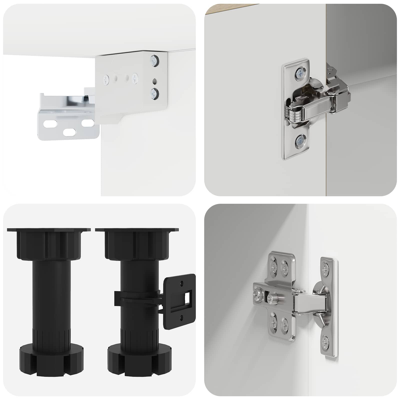 Unidade de Cozinha KALMAR 8 pcs Preto Derivados de Madeira