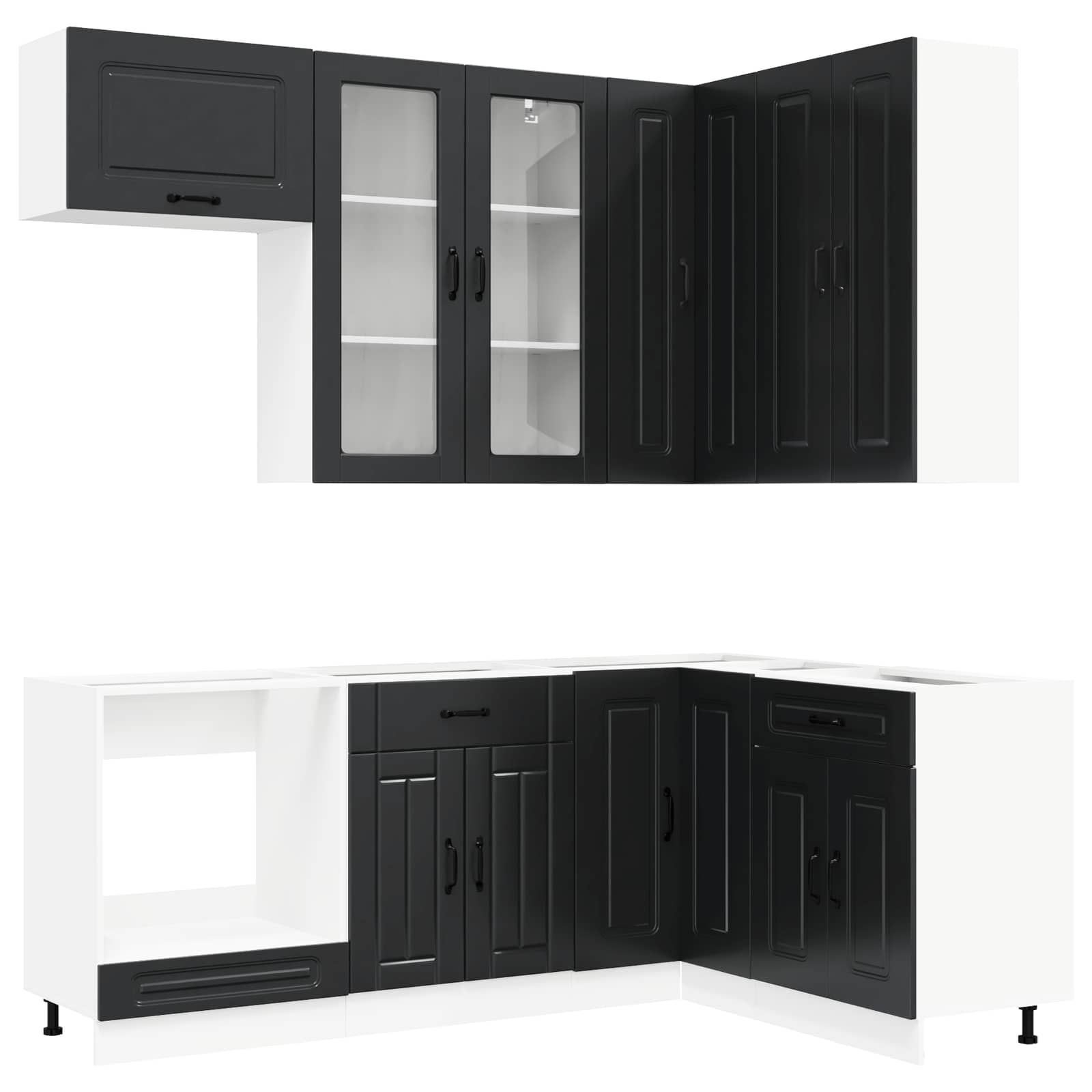 Кухненски единица KALMAR 8 pcs Черно Инженерна дървесина – снимка 2