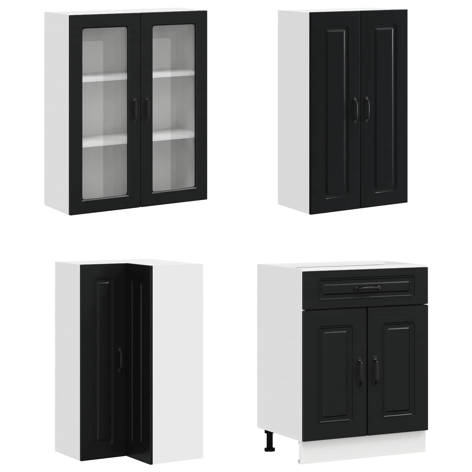Кухненски единица KALMAR 8 pcs Черно Инженерна дървесина – снимка 3
