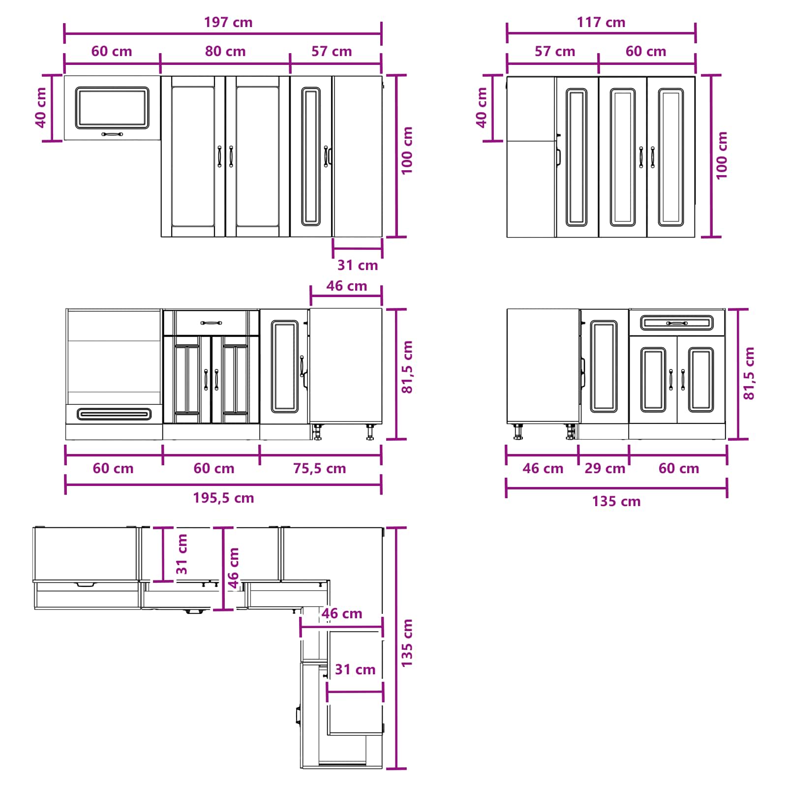 vidaXL Kücheneinheit KALMAR 8 pcs Artisan-Eiche Holzwerkstoff – Bild 9
