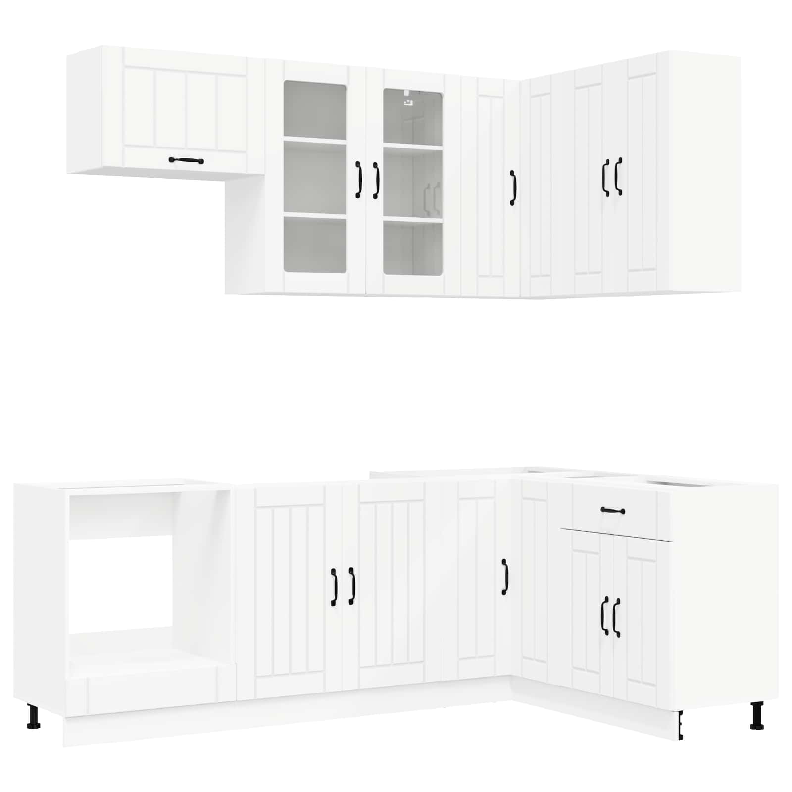 Keittiö Yksikkö LUCCA 8 kpl valkoinen Tekninen puu - Image 2