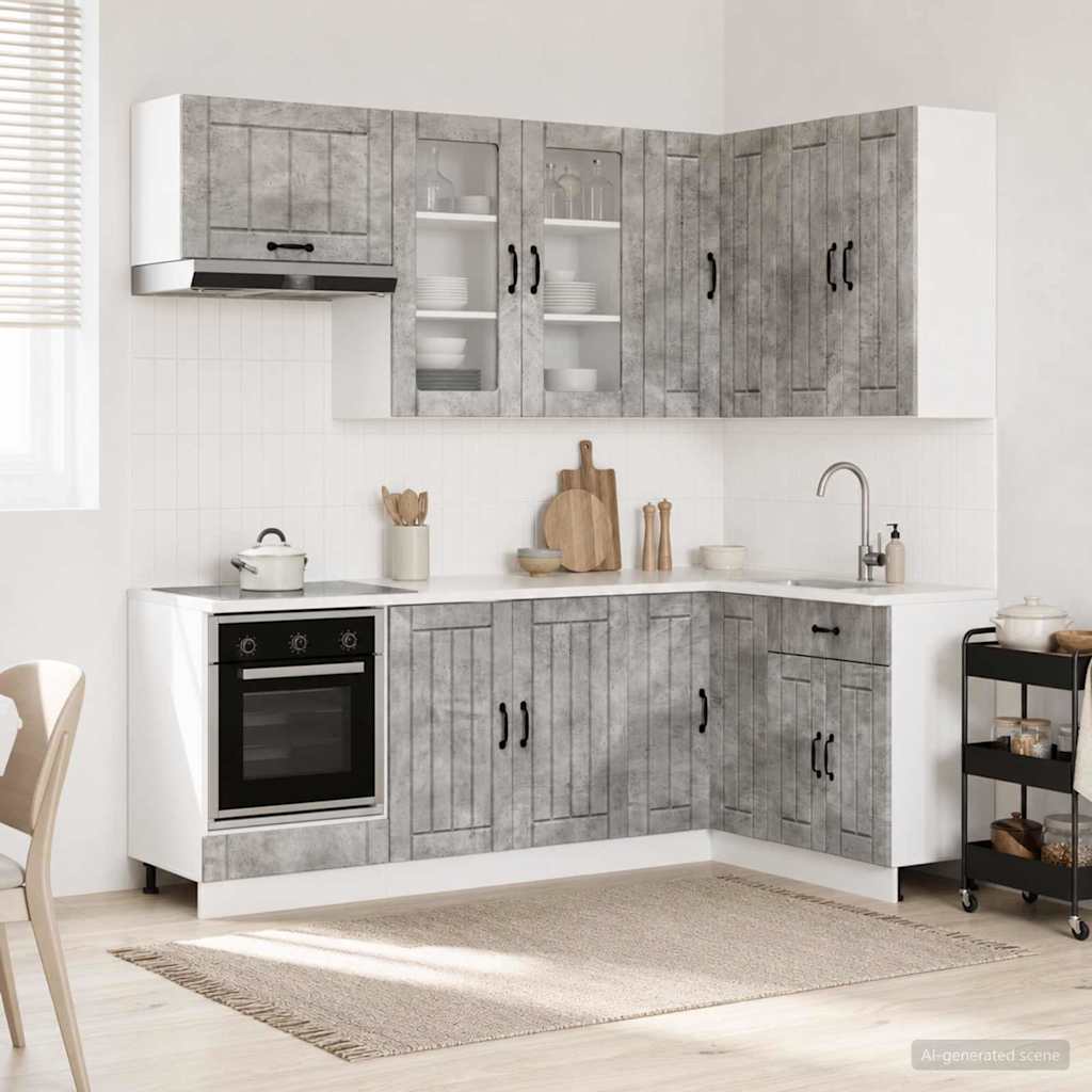 Keittiö Yksikkö LUCCA 8 pcs Betoninharmaa Tekninen puu